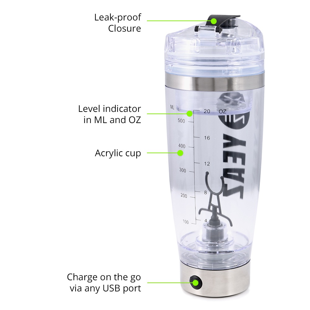 YEAZ Trinkflasche »Elektrischer Mixer USB 600ml CYCLONE PRO«