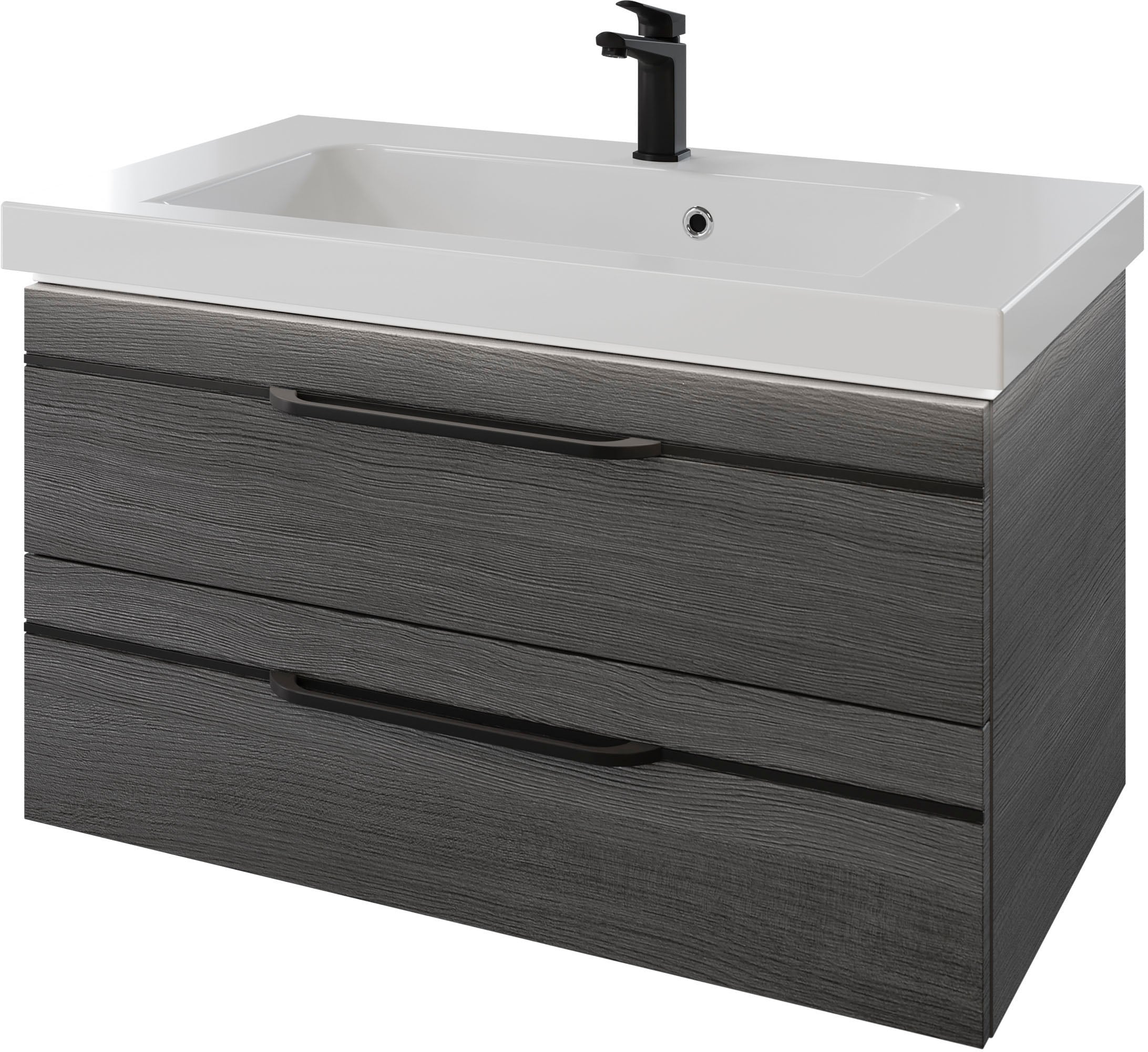 Saphir Waschtisch "Serie Balto Mineralmarmor-Waschtisch mit Unterschrank, 92 cm breit" 2 Stk. tlg. Waschplatz mit 2 Schubladen, Badschrank in verschiedenen Ausführungen