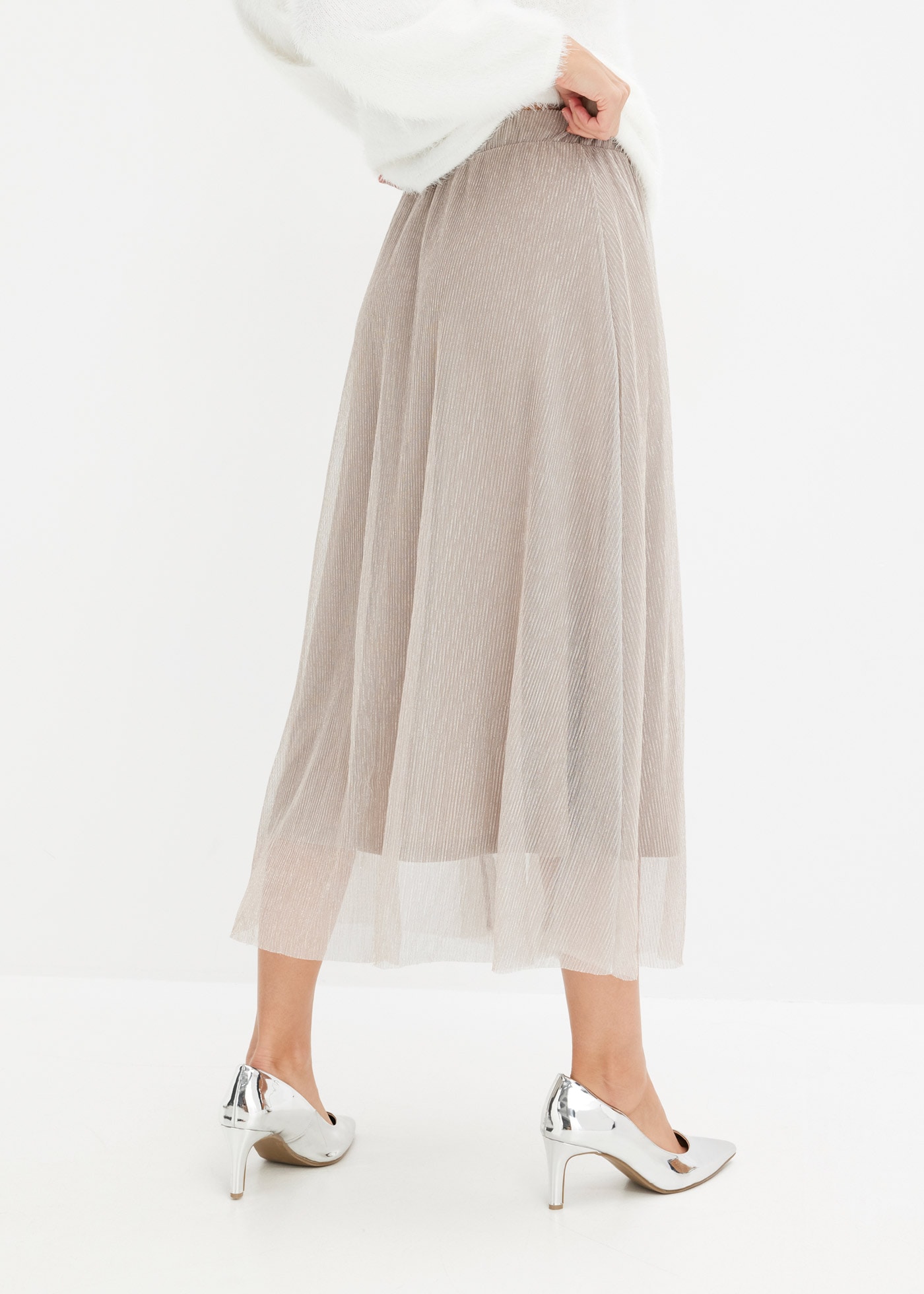 bonprix Jerseyrock »Jerseyrock« aus leicht transparentem Materialmix, ausgestellte Passform