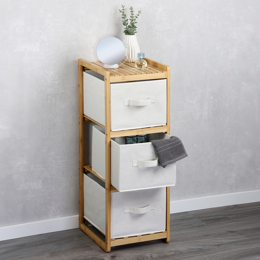 KESPER® Regal »Aufbewahrungsregal l mit 3 Boxen, Bambus, FSC« 1 Stk. tlg.