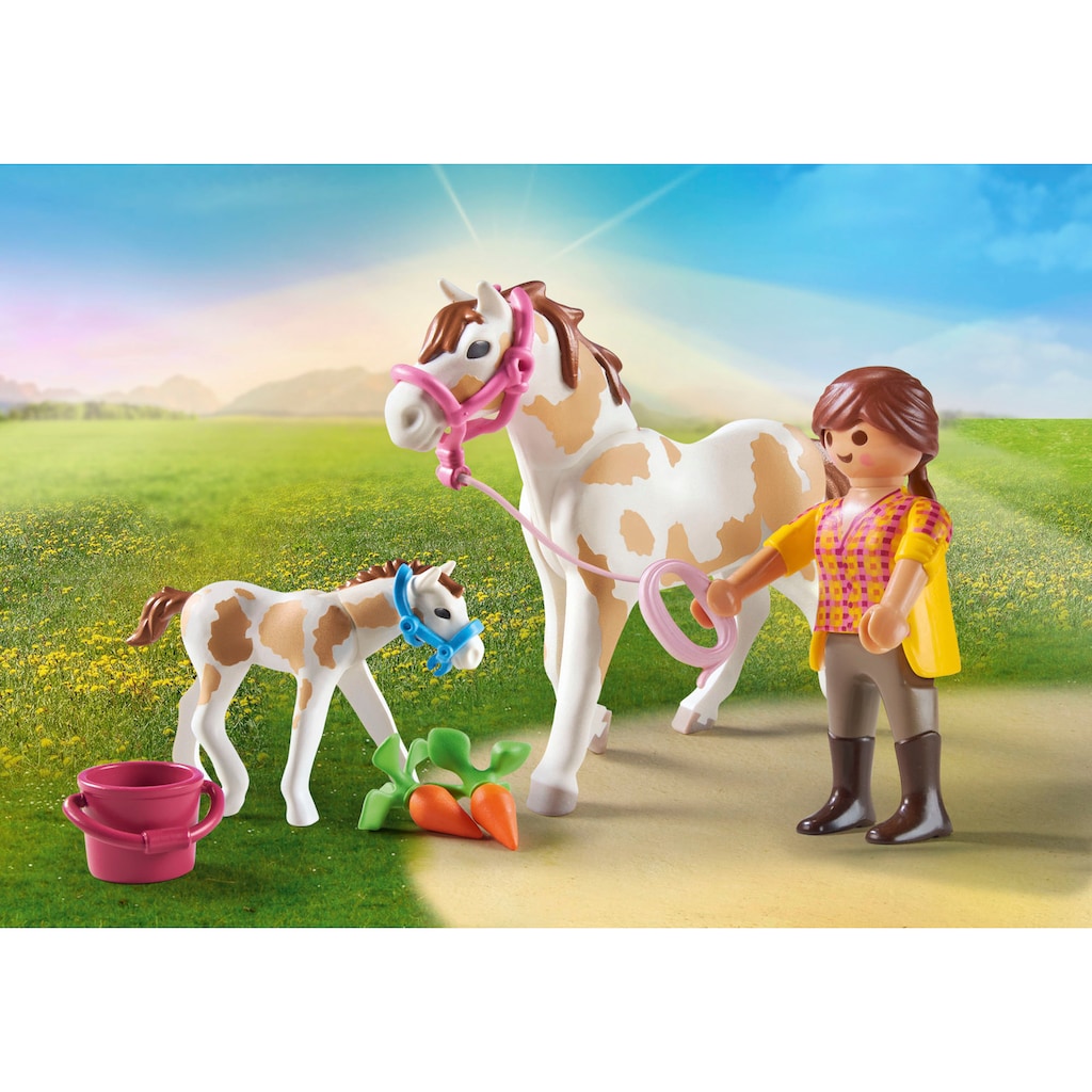 Playmobil® Konstruktions-Spielset »Pferd mit Fohlen (71243), Country«, (11 St.)