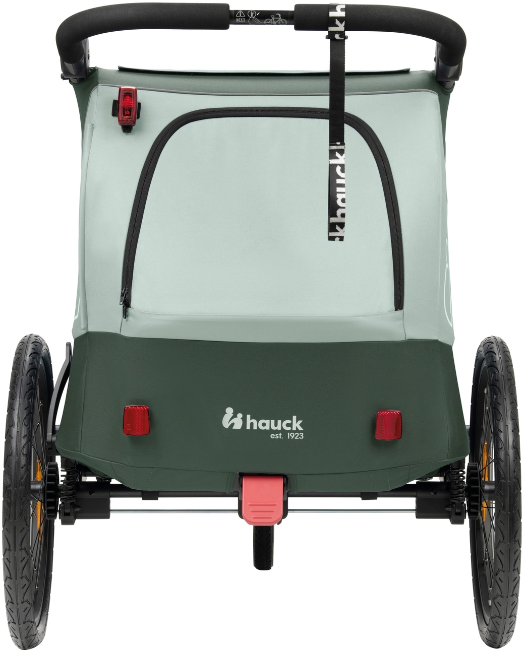 Hauck Fahrradkinderanhänger »2in1 Bike Trailer und Buggy Dryk Duo Plus, dark green«, für 2 Kinder; inklusive Deichsel