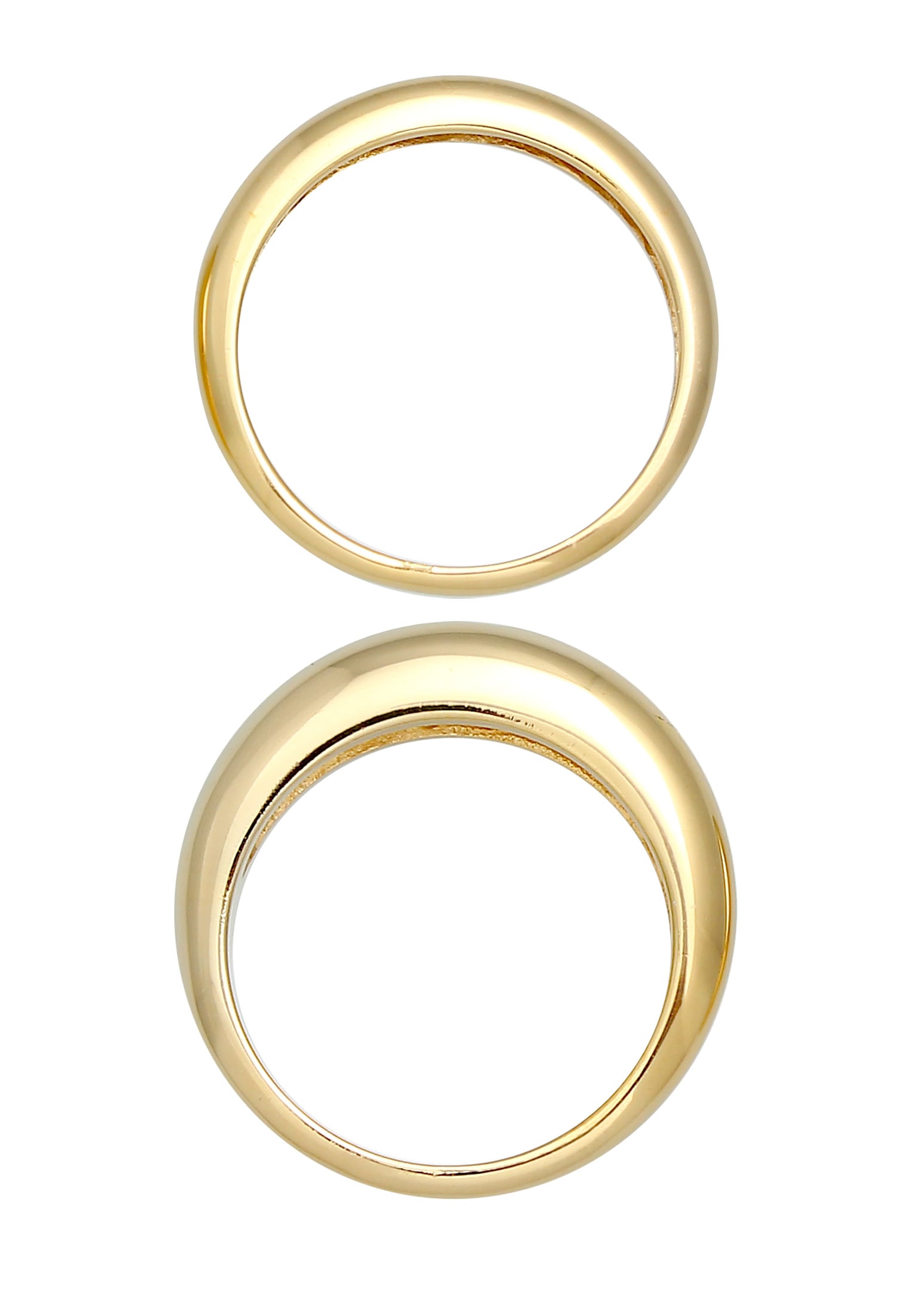 Elli Premium Ring-Set »Ring Bandring Basic Klares Design 2er Set 925 Silber«