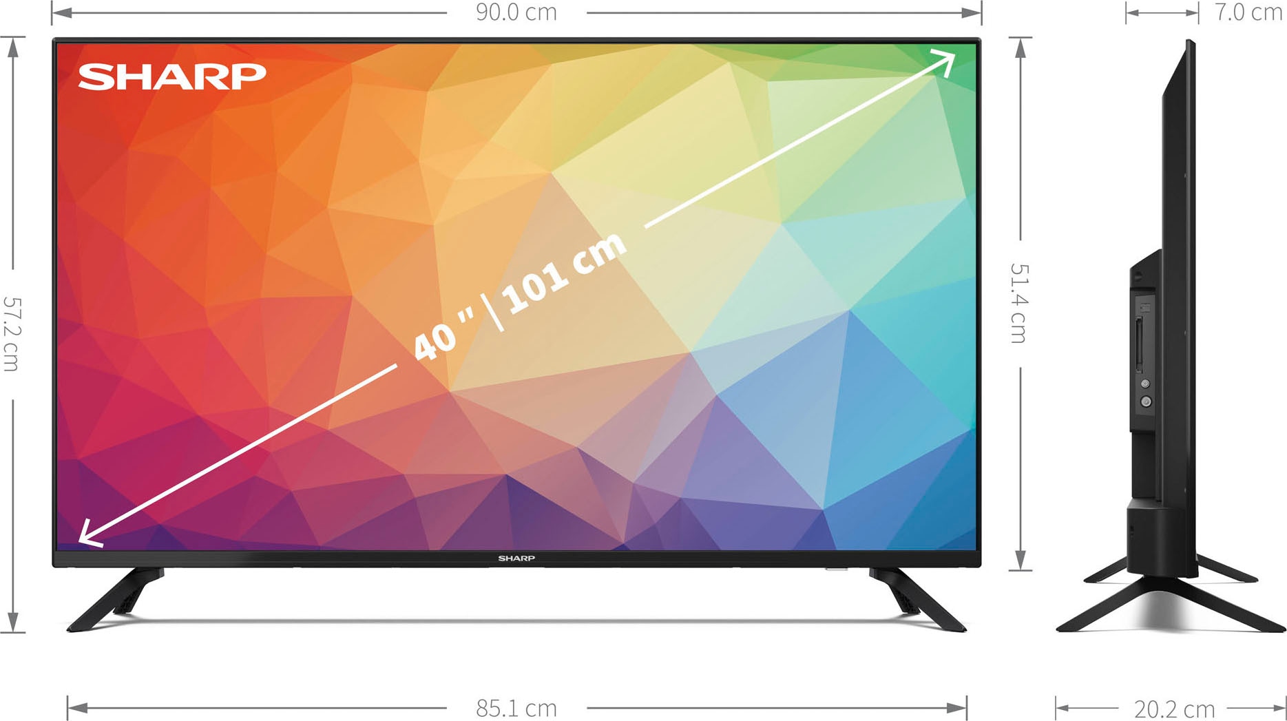 Sharp LED-Fernseher »2T-C40FGx«, Full HD, Smart-TV-Android TV