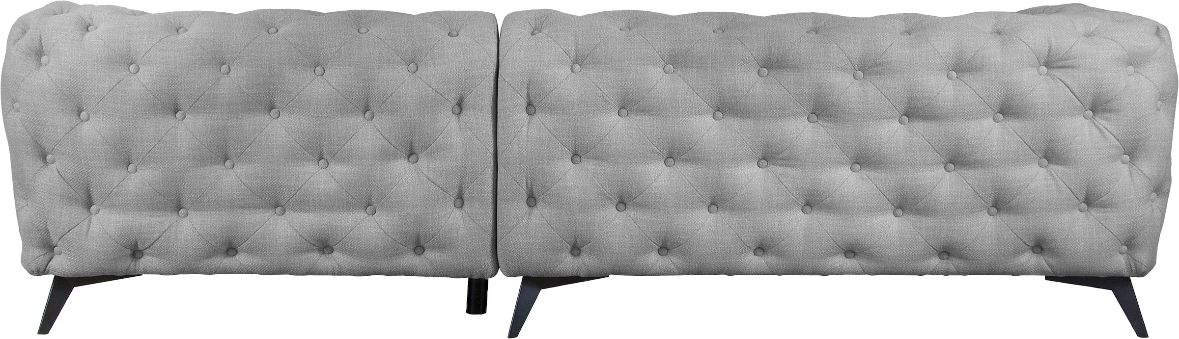 Home affaire Chesterfield-Sofa »Ecksofa GLYNIS L-Form mit Wellenunterfederung, Maße B/T/H 264/264/75cm« aufwändige Knopfheftung, moderne Chesterfield Optik, Fußfarbe wählbar
