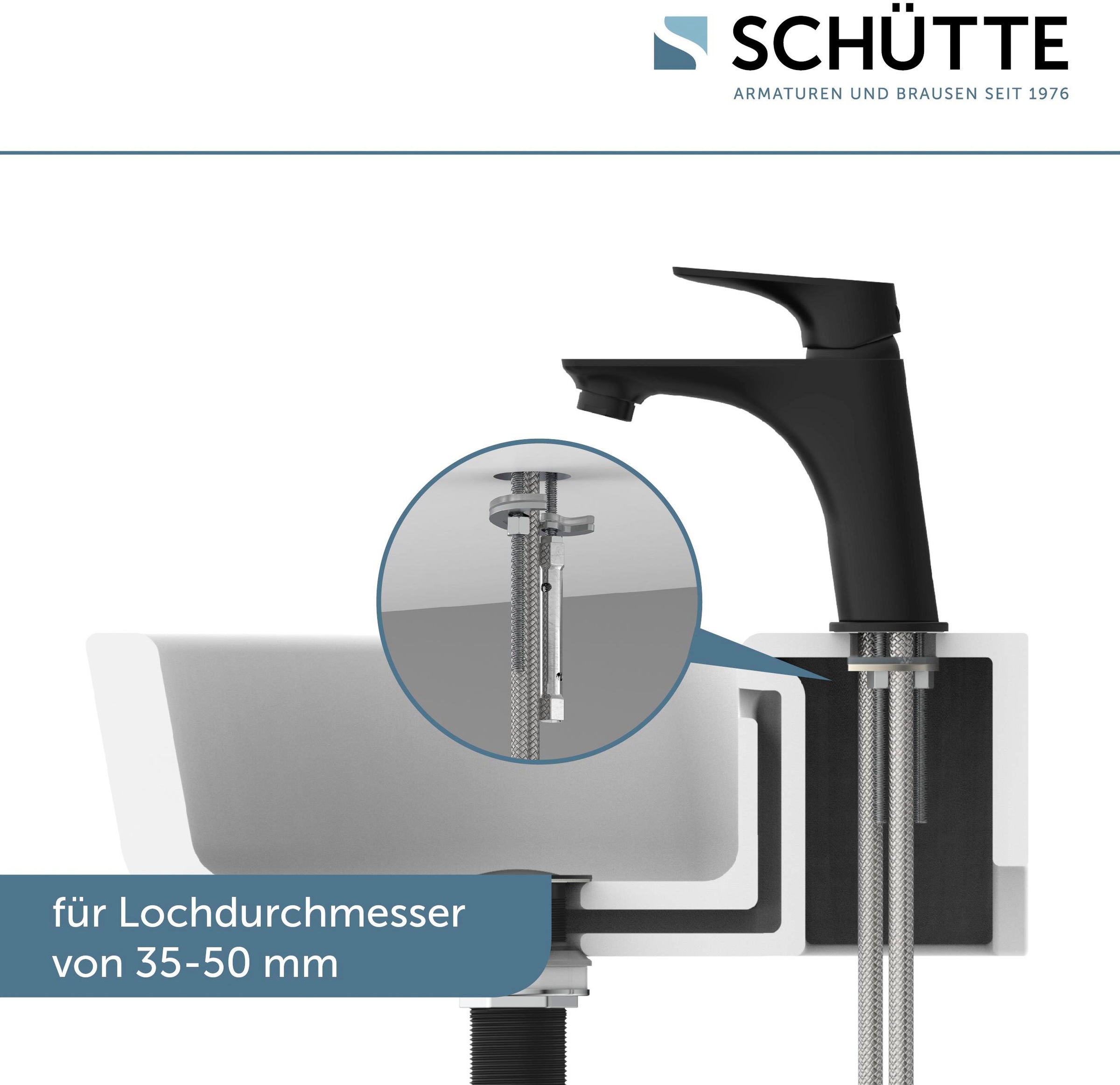 Schütte Waschtischarmatur »BOSTON«, wassersparende Eco-Click-Funktion, inkl. Pop-Up