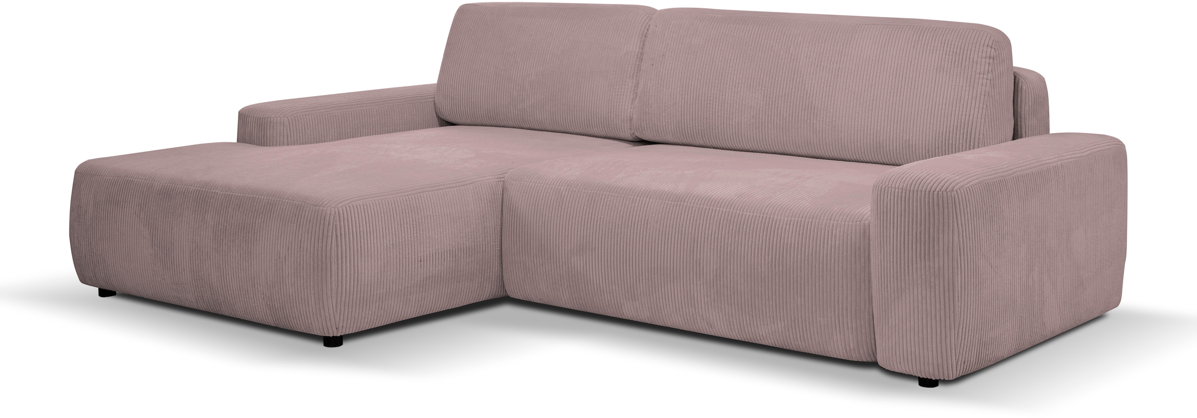 Ecksofa »Bully L-Form«, Curvy Trend Ecksofa mit Schlaffunktion in weichem Cord