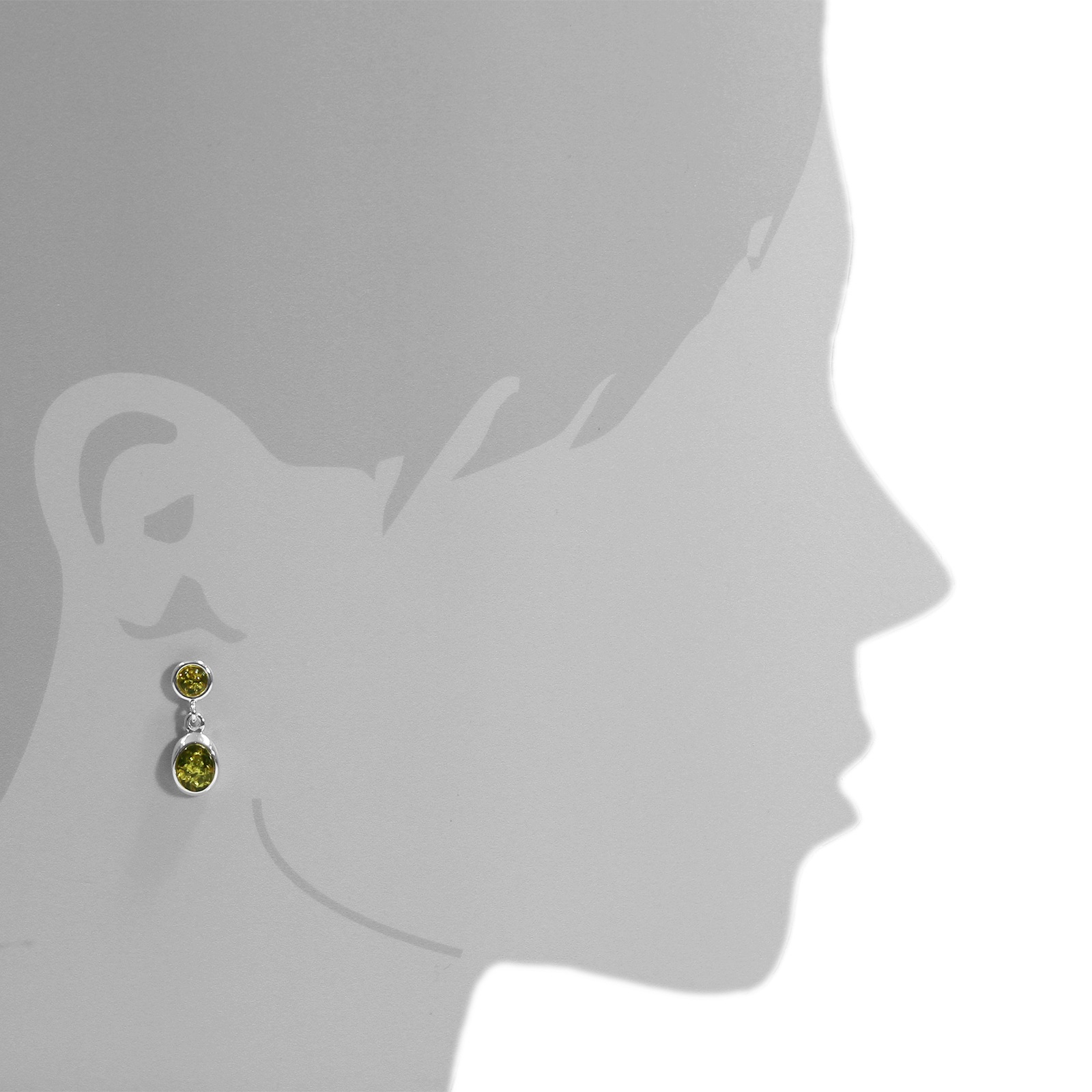 OSTSEE-SCHMUCK Paar Ohrhänger »- Tarja grün - Silber 925/000 - Bernstein«