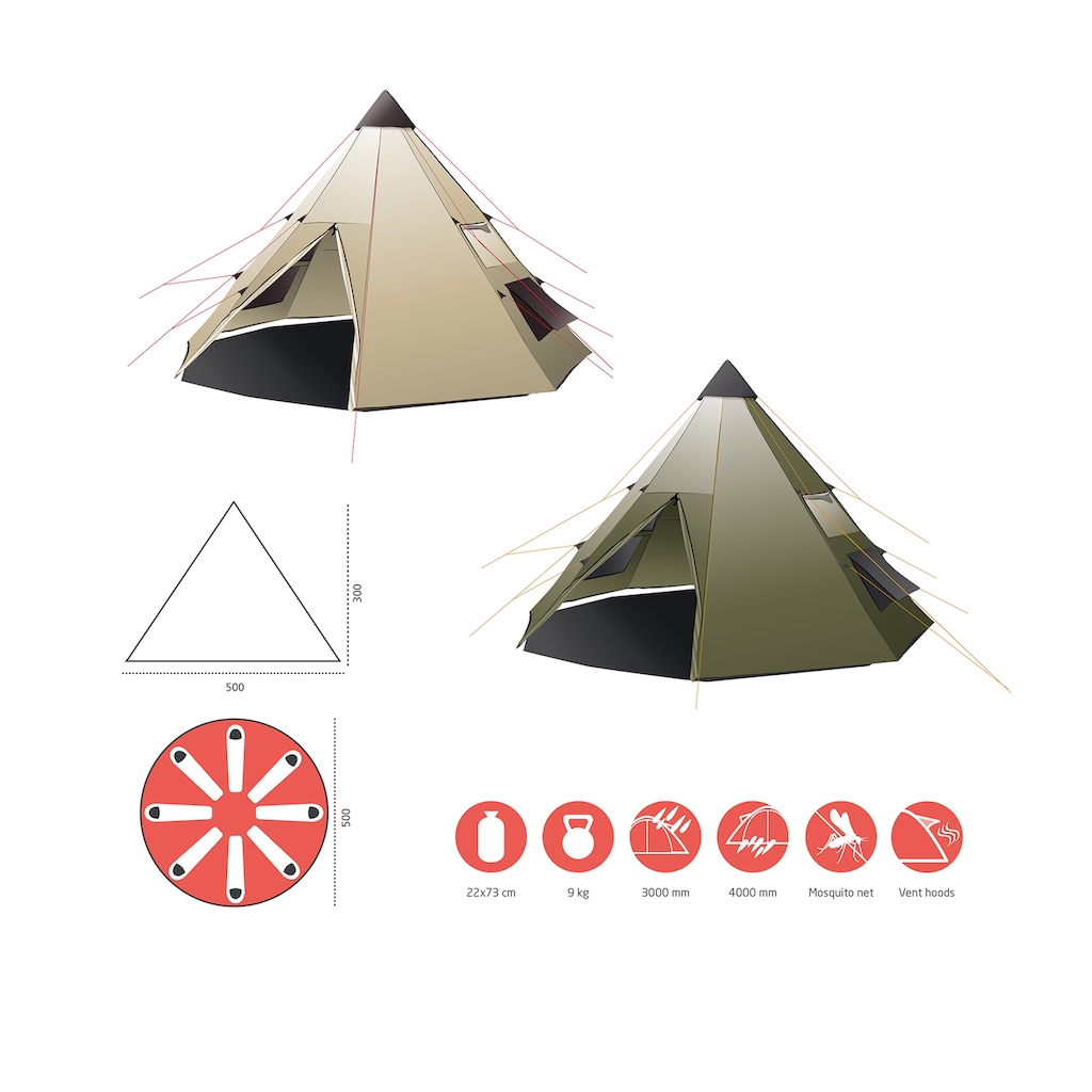 GRAND CANYON Tipi-Zelt »BLACK FALLS 8«, 8 Personen