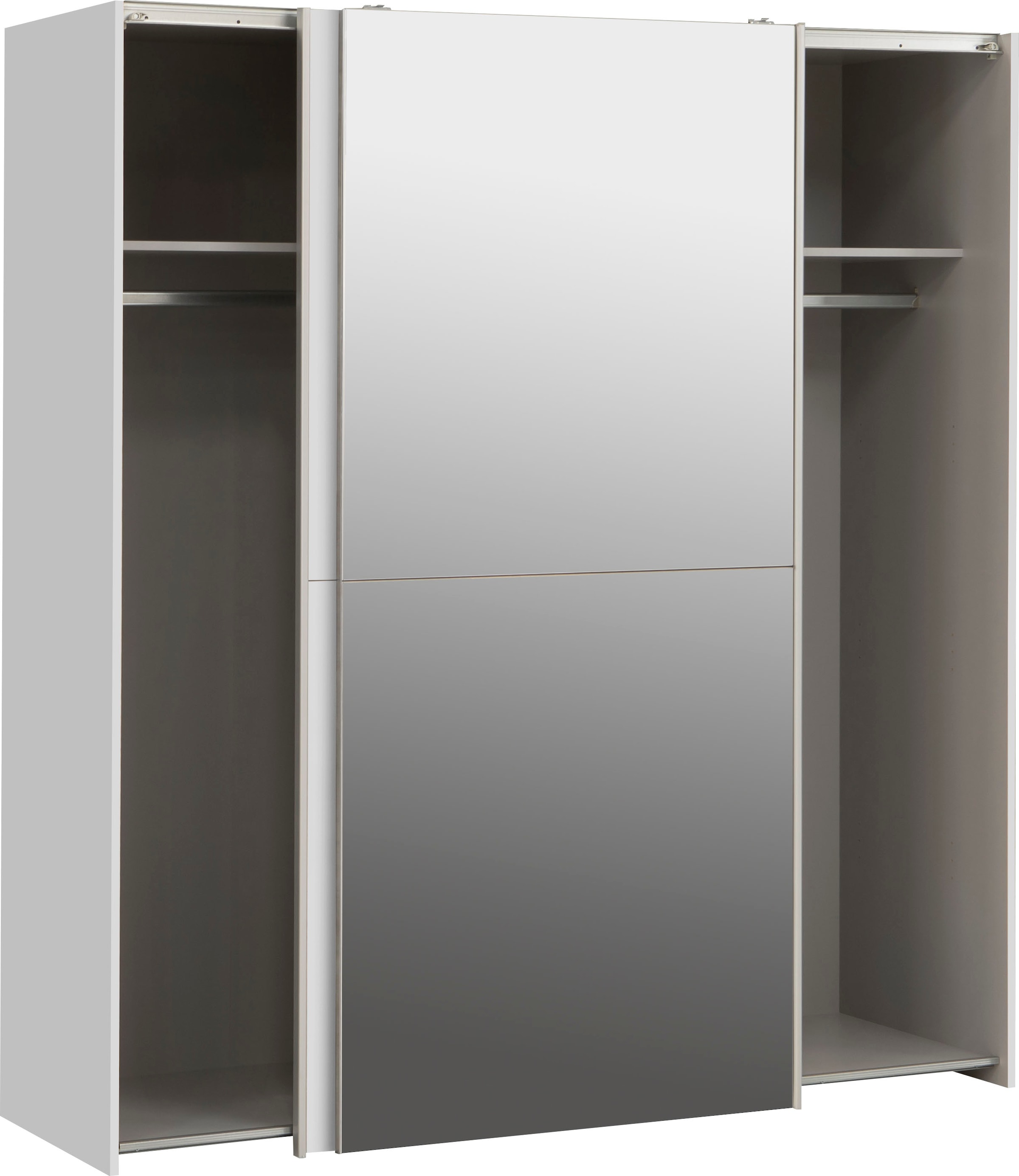 FORTE Schwebetürenschrank »"White Kiss", Made in Europe, ideal für kleine Räume«, (B/H/T ca. 170x190x61cm), mit Spiegel und 2 Schiebetüren