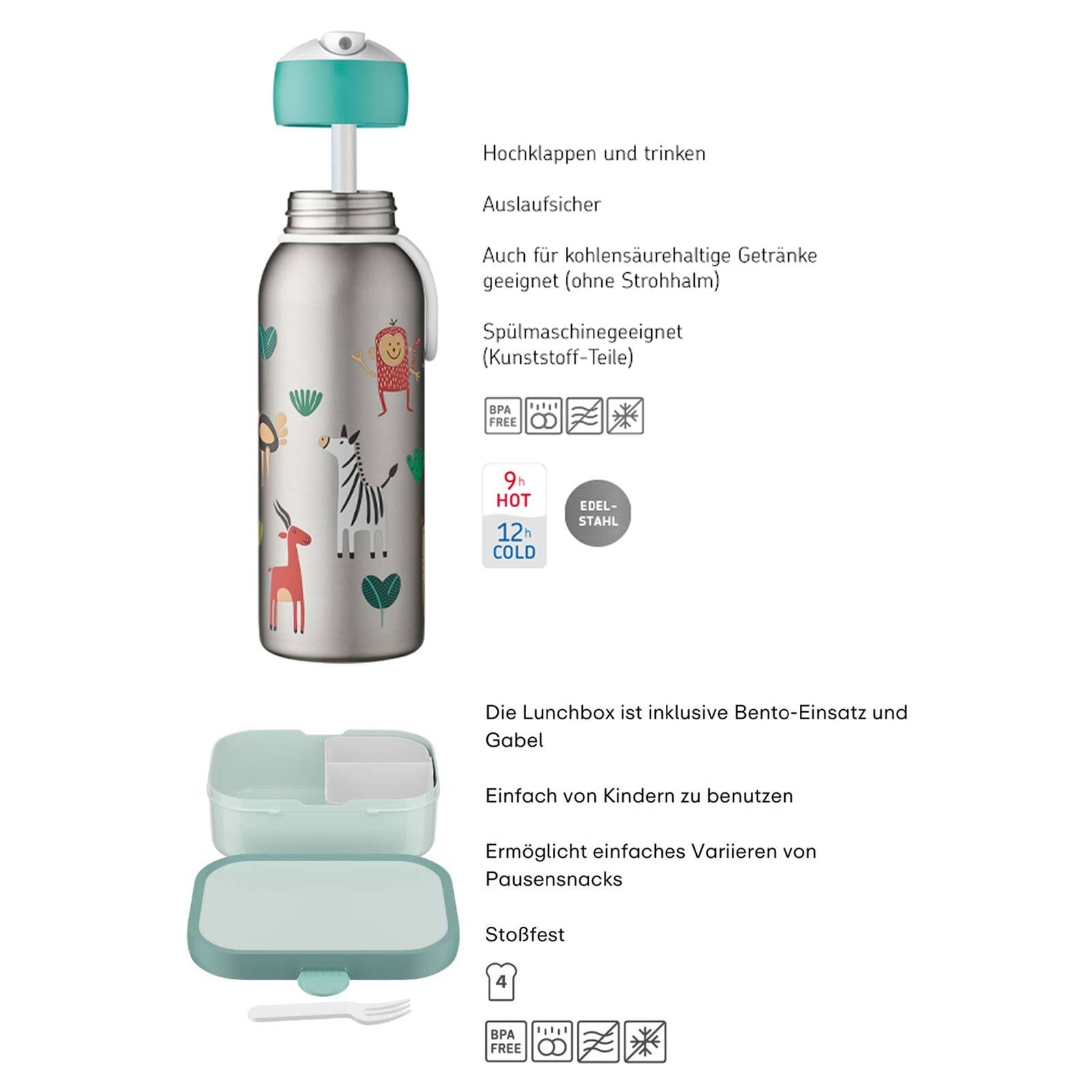 Mepal Lunchbox »Lunchset mit Thermoflasche Campus 2er Set« Spülmaschinengeeignet