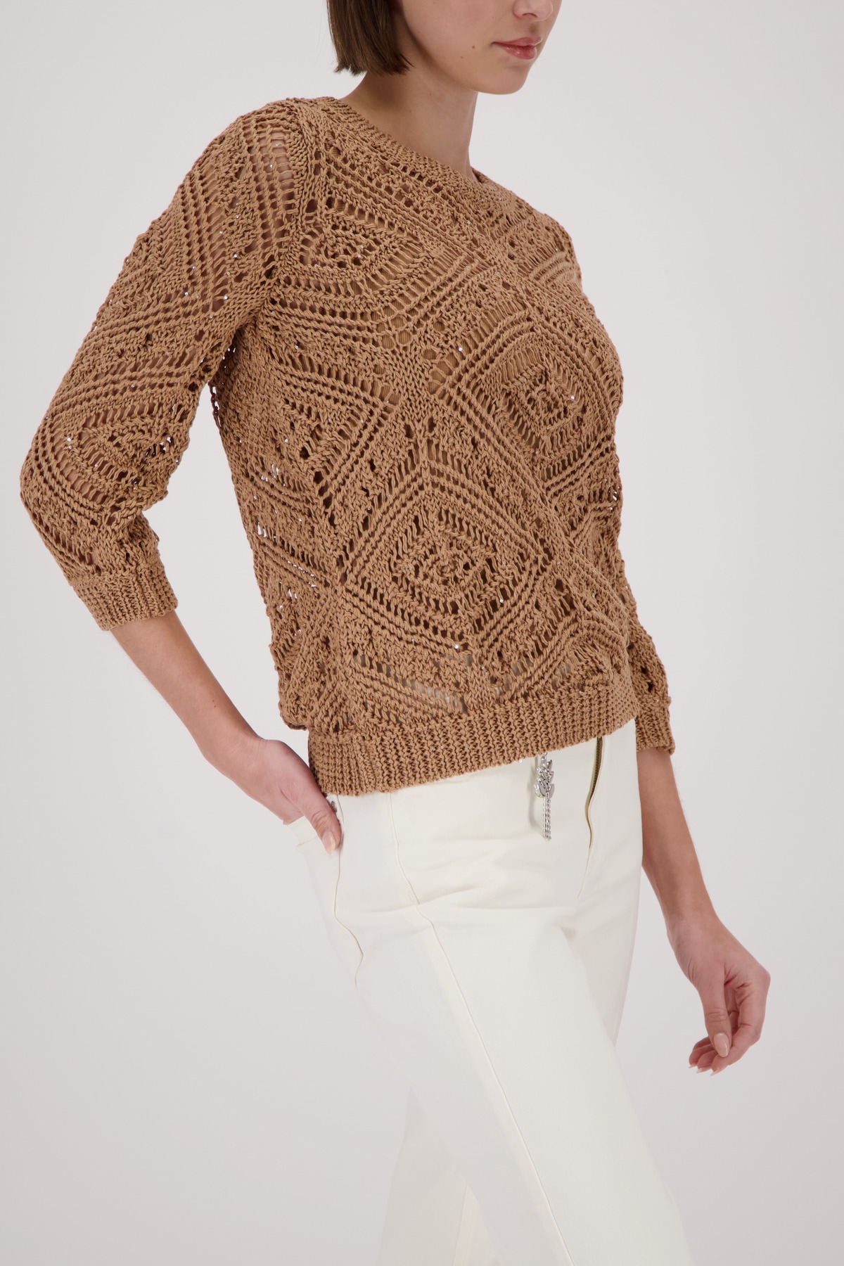Monari Strickpullover »Ajour« Regular fit mit Strickmuster