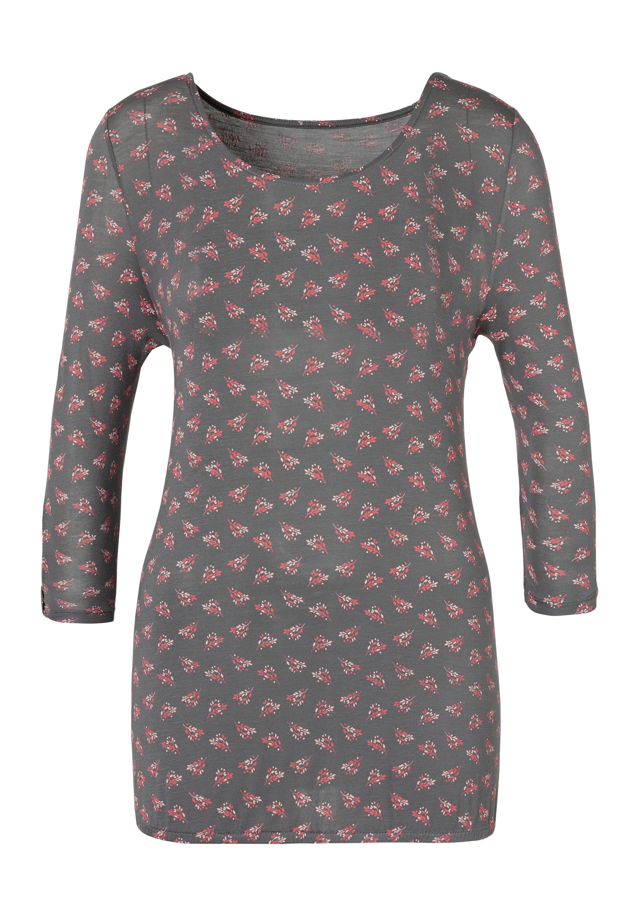 LASCANA 3/4-Arm-Shirt »mit kleinem Cut-Out am Ärmelsaum«, aus weichem Viskose-Stretch