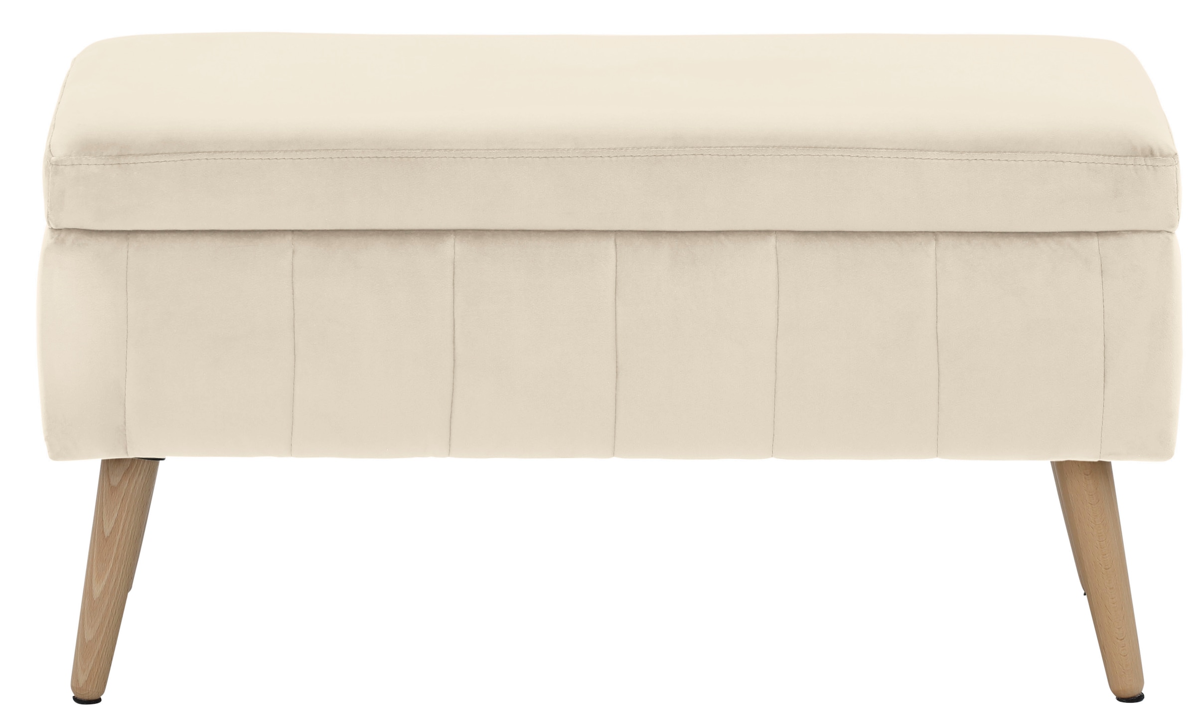 INOSIGN Truhenbank »AMIRA Sitzbank mit Stauraum, Maße B/T/H: 81/36/43 cm«, mit Staufach, in 3 Bezugsqualitäten mit feiner Steppung