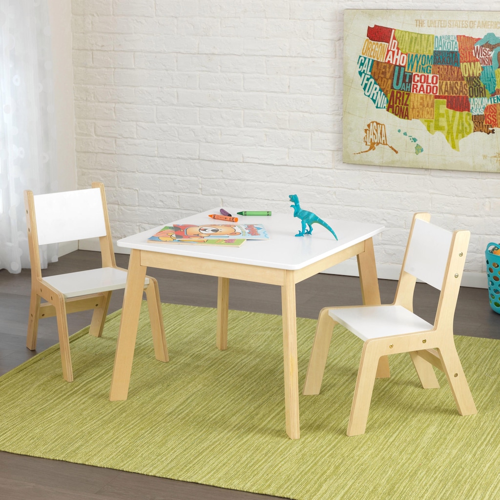 KidKraft® Kindersitzgruppe »Moderner Tisch mit 2 Stühlen«, (3 tlg.)