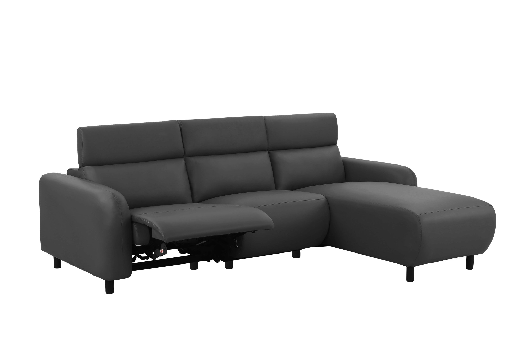 Home affaire Ecksofa »SKAANE Lederoptik, L-Form, 274 cm, manuelle u. elektrische Funktion,«, rundes Design, Kopfteilverstellung, Federkernpolsterung