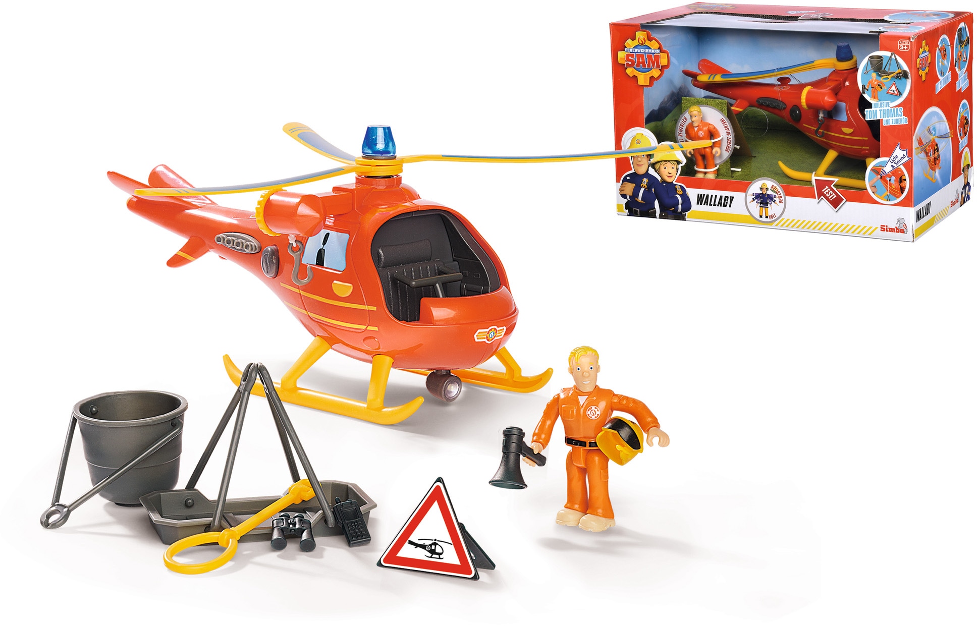 Spielzeug-Hubschrauber »Feuerwehrmann Sam, Wallaby«, mit Sound- und Lichteffekten