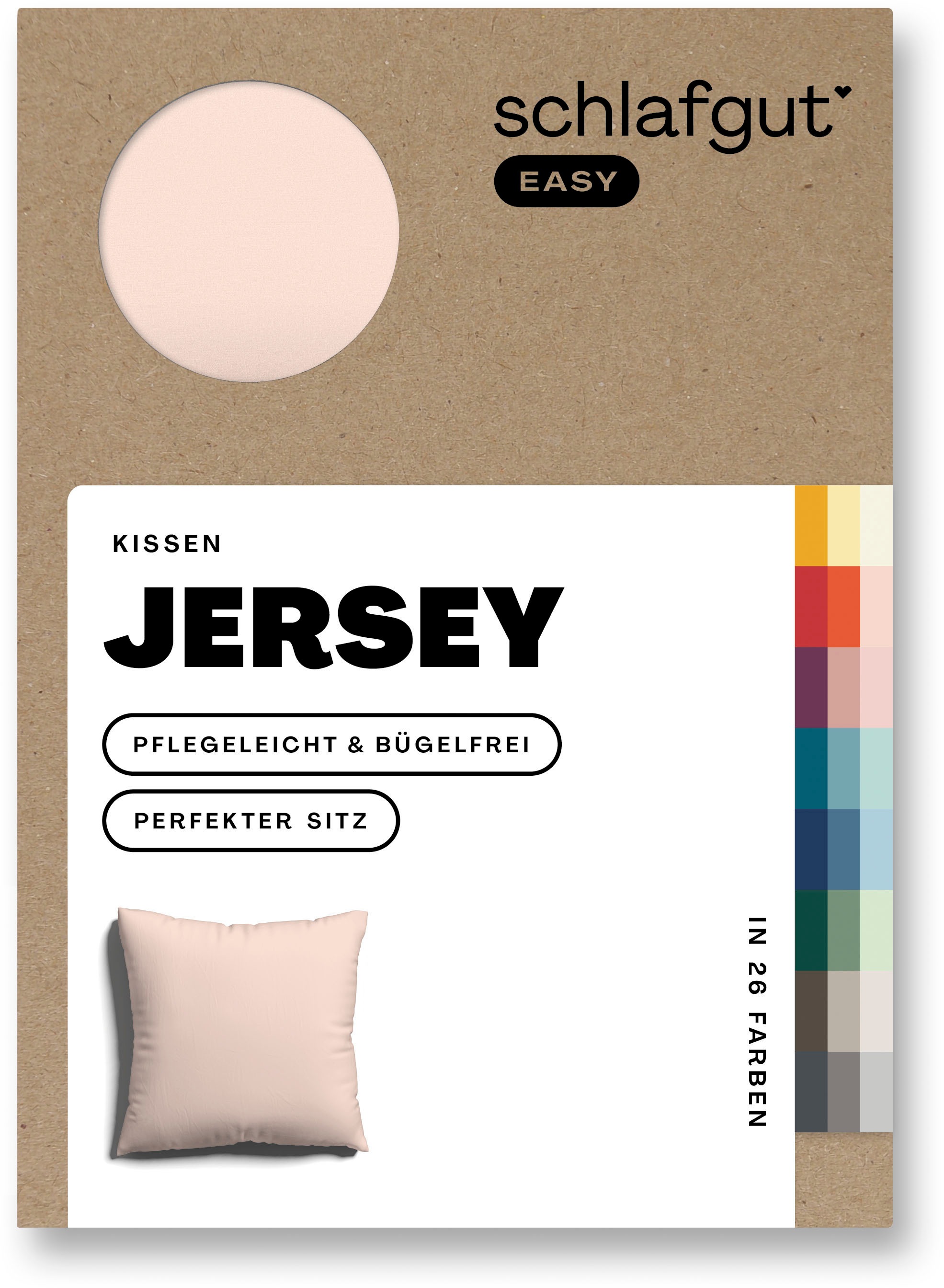 Schlafgut Kissenbezug »EASY Jersey«, (1 St.), Kissenhülle mit Reißverschluss, weich und saugfähig, Kissenbezug