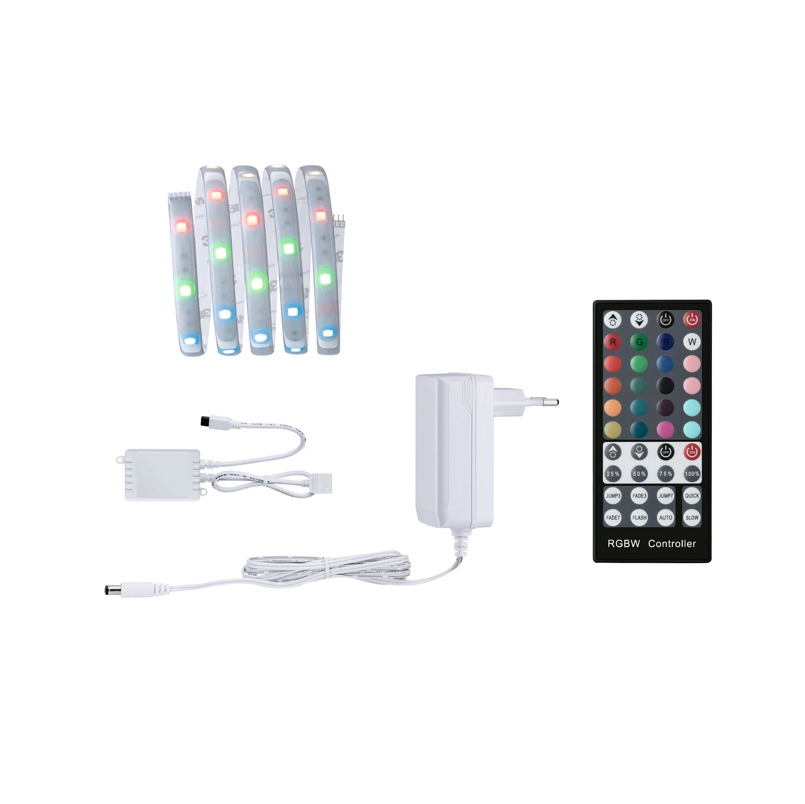 Paulmann LED-Streifen »MaxLED 250 Basisset 1,5m 10W 230/24V 24VA Silber Kunststoff«, 1 St.-flammig, RGBW IP44 Cover 3000K