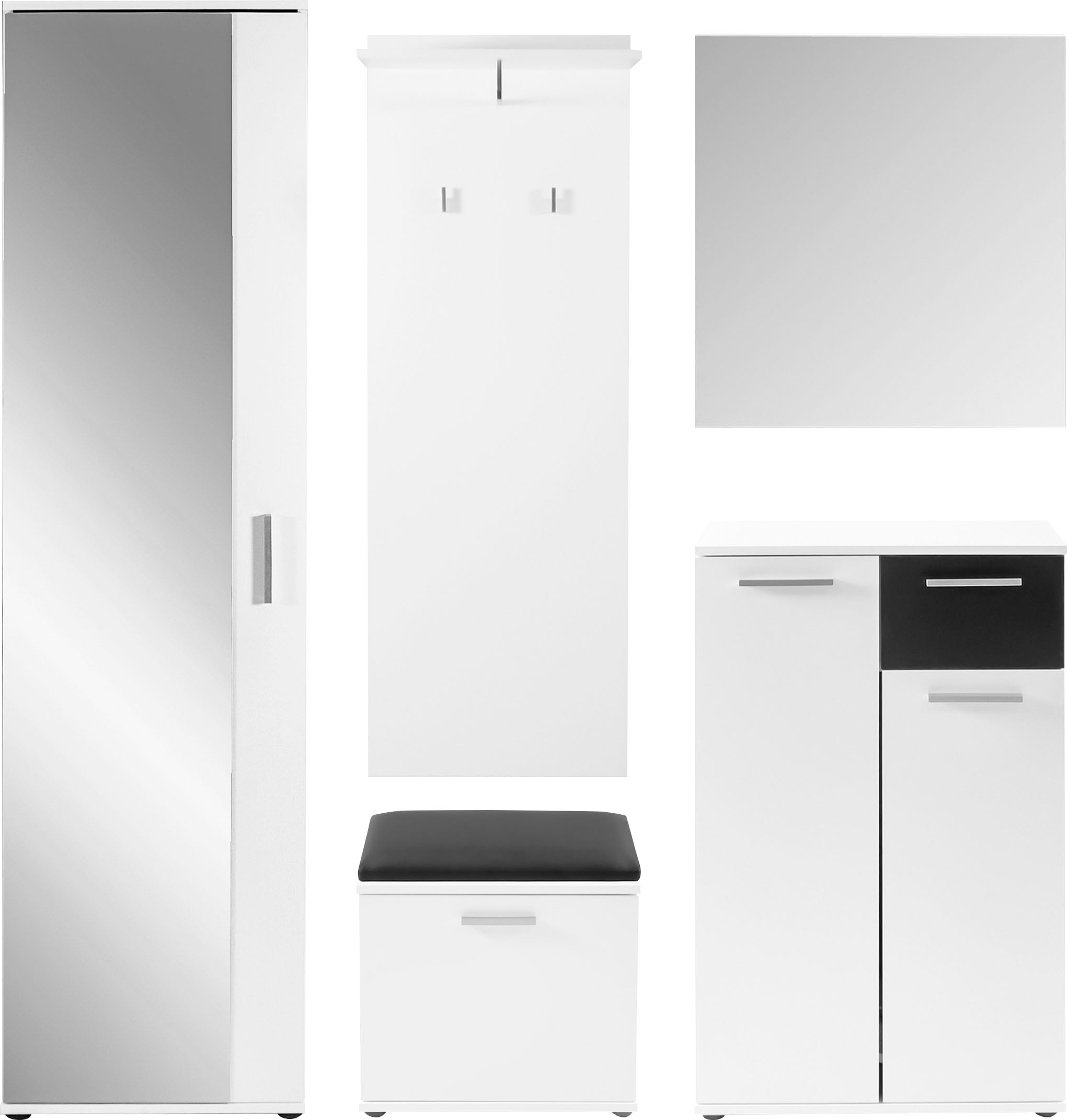 byLIVING Garderobenschrank »Jakob«, mit großem Spiegel, Breite 49 cm