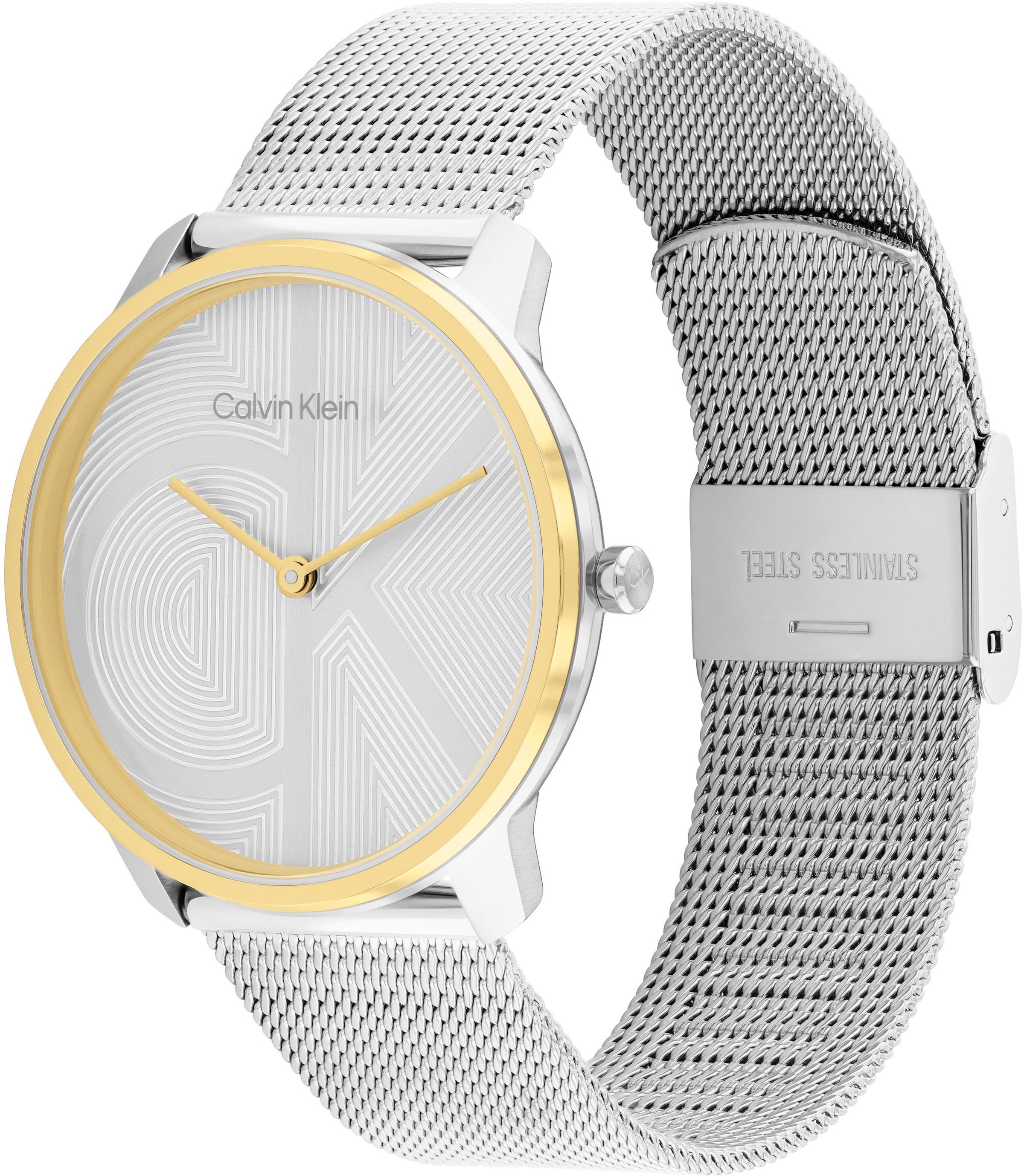 Calvin Klein Quarzuhr »CK ICONIC 35 mm«, Armbanduhr, Damenuhr, Edelstahlarmband, analog