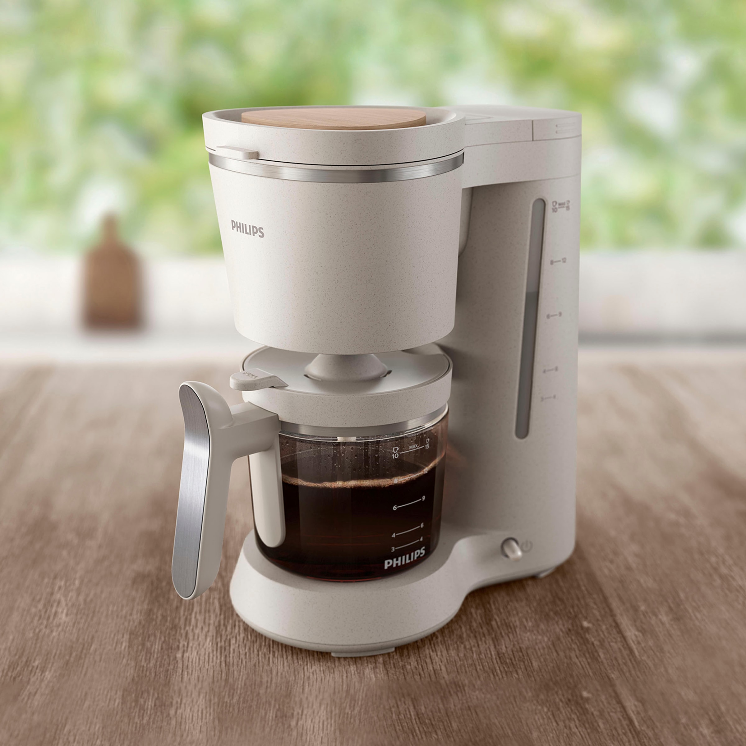 Philips Filterkaffeemaschine »HD5120/00 Eco Conscious Collection«, 1,2 l Kaffeekanne, Papierfilter, 1x4, aus biobasiertem Kunststoff, Seidenweiß matt
