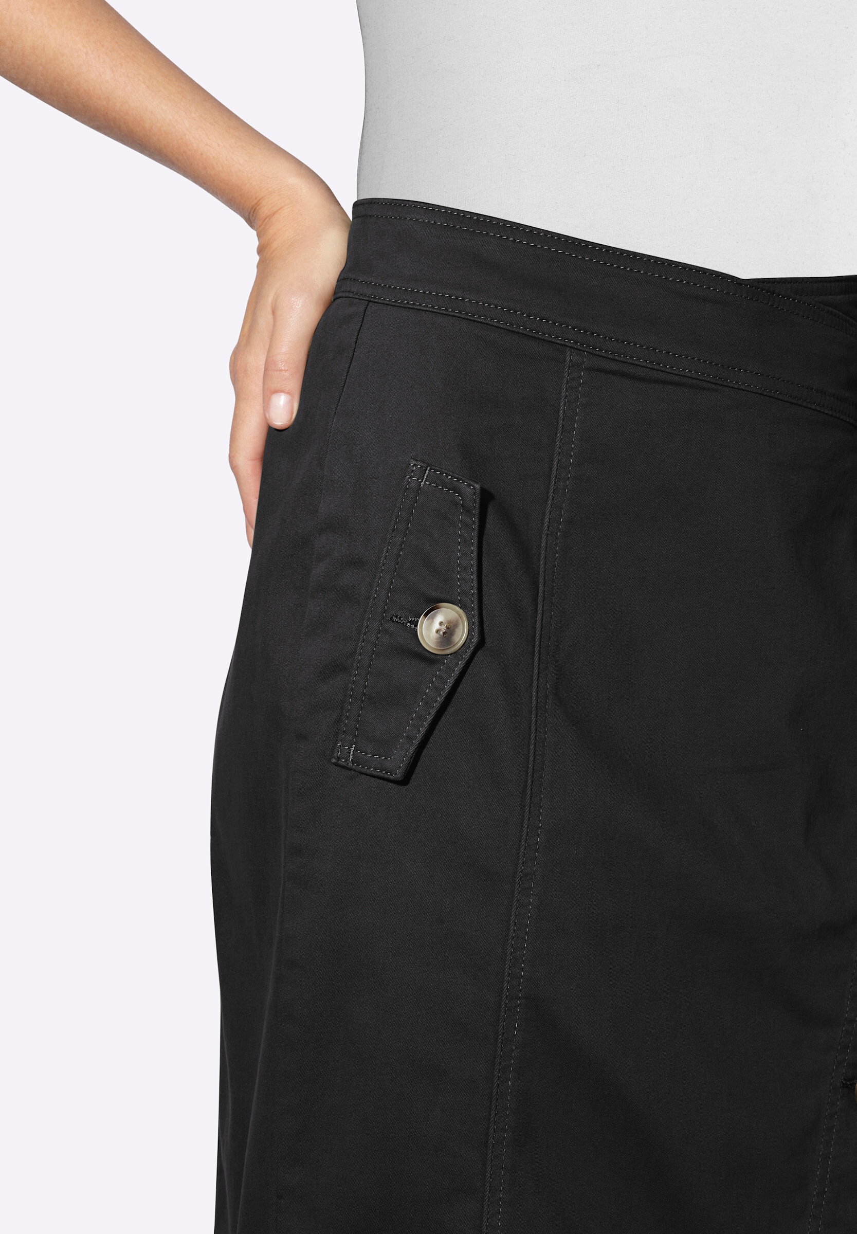 heine Jeansrock »Rock Webrock mit Zierknopfleiste«