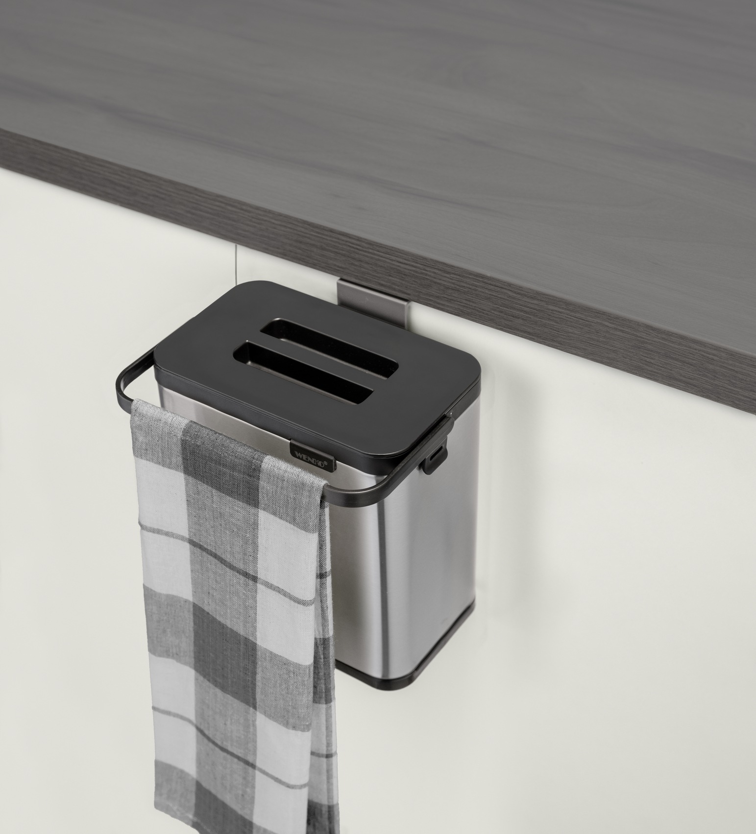 WENKO Mülleimer »Modell Colin« 1 Behälter Abfalleimer mit Griff, Über-Tür-Befestigung ohne Bohren, 3 L