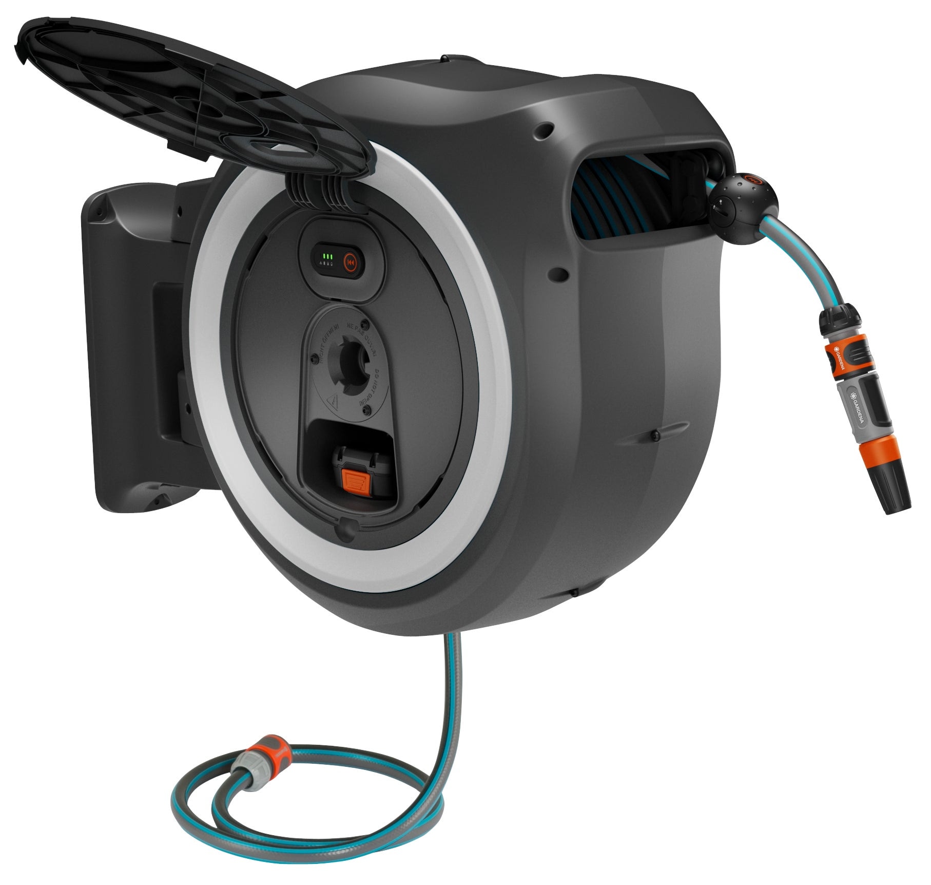 GARDENA Schlauchbox »PowerRoll XL 18V P4A Ready-To-Use Set« innovativ, mit Funkfernsteuerung, Inkl. Akku und Ladegerät