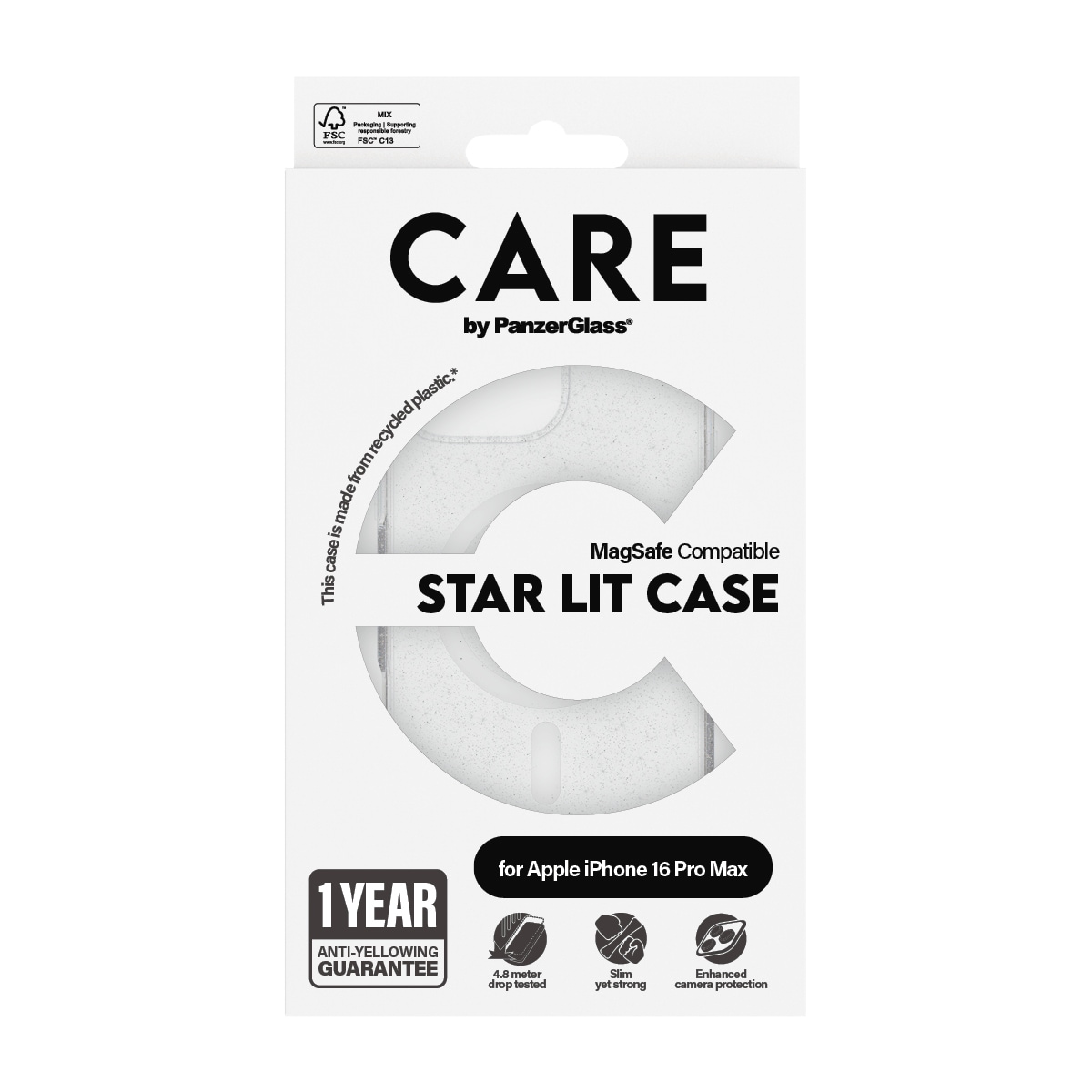 CARE by PanzerGlass Handyhülle »Star Lit Case für Apple iPhone 16 Pro Max«, Backcover, Schutzhülle, Handyschutzhülle, Case, Schutzcase, stoßfest