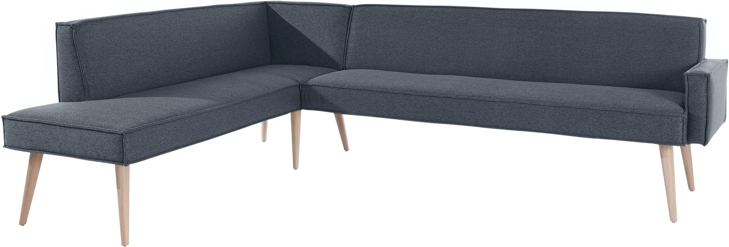 exxpo - sofa fashion Eckbank »Lungo, moderne Kedernaht, bequem und elegant, hoher Holzfuß«, hochwertige Detailverarbeitung, frei im Raum stellbar