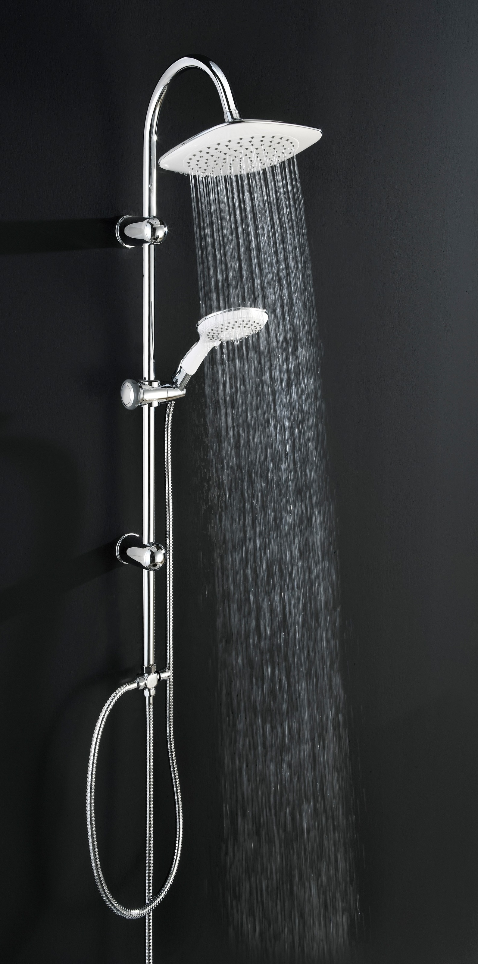 Schütte Brausegarnitur »Teneriffa«, (Set), Überkopfbrausset Duschsystem Duschsäule Brauseset Regendusche, Chrom