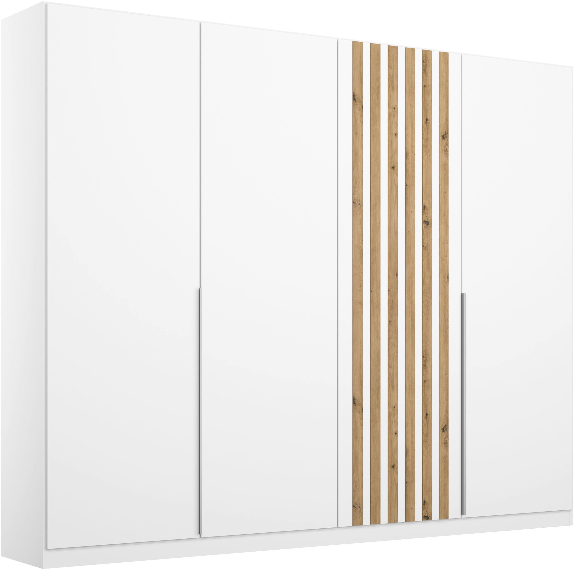 rauch Drehtürenschrank »Kleiderschrank Schrank Garderobe Breiten 181/226/271 cm LAMELLA« 3 verschiedene Ausstattungen BASIC/CLASSIC/PREMIUM (inkl. SOFT-CLOSE),  elegante Lamellen-Auflage in 3D Akustikpaneel Optik MADE IN GERMANY