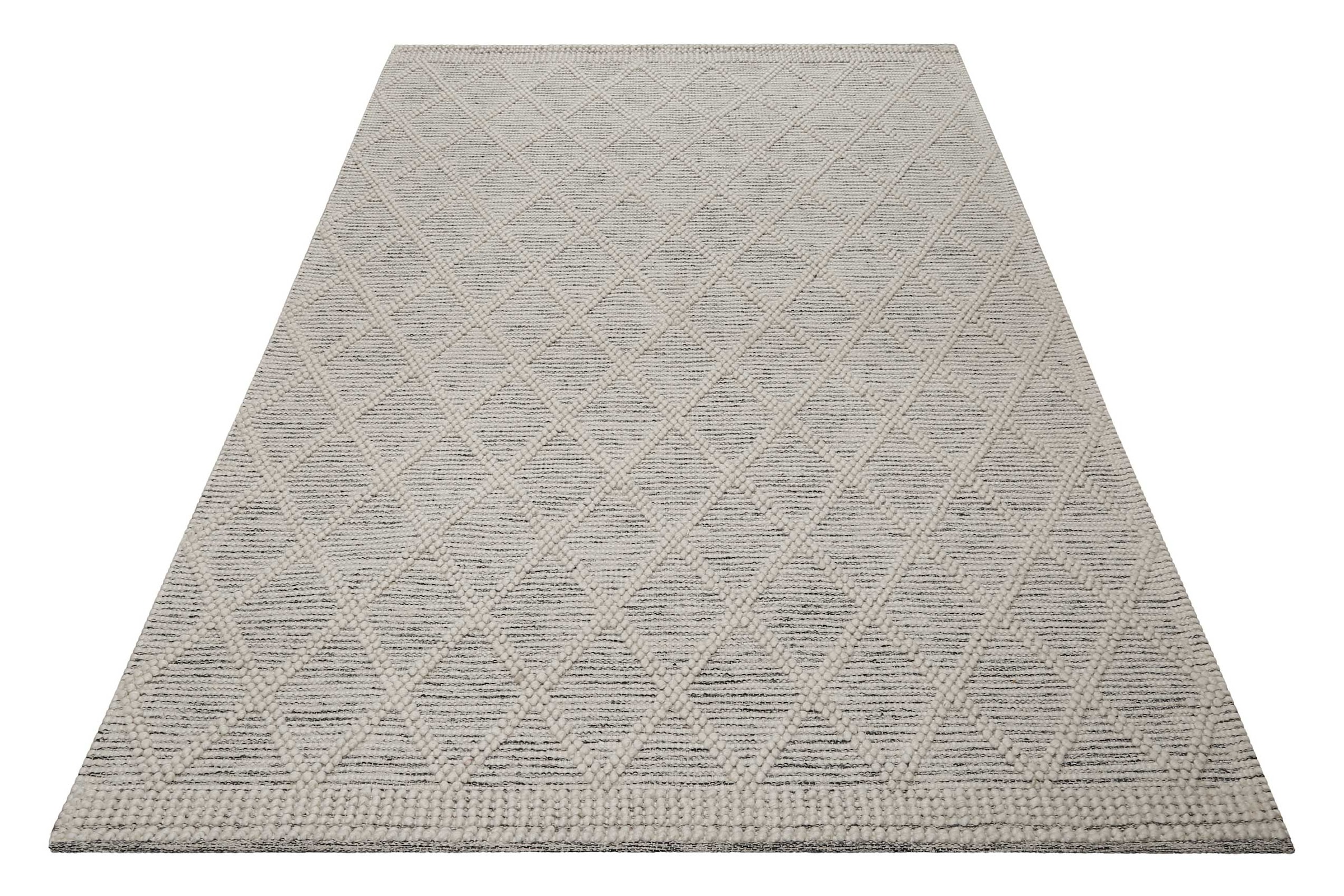 Esprit Teppich »Amy« rechteckig 8 mm Höhe Wollteppich, handgewebt, kurzflor, natürlich, geometrisch, schlicht