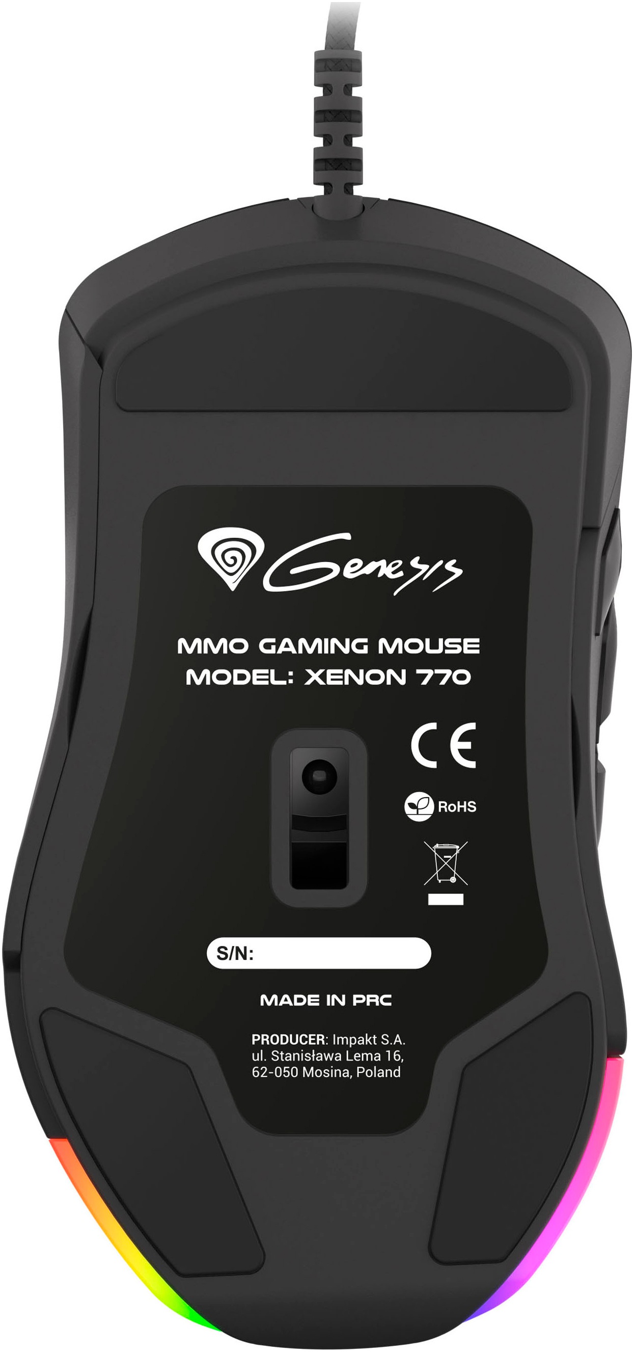 Genesis Gaming-Maus »XENON 770«, kabelgebunden