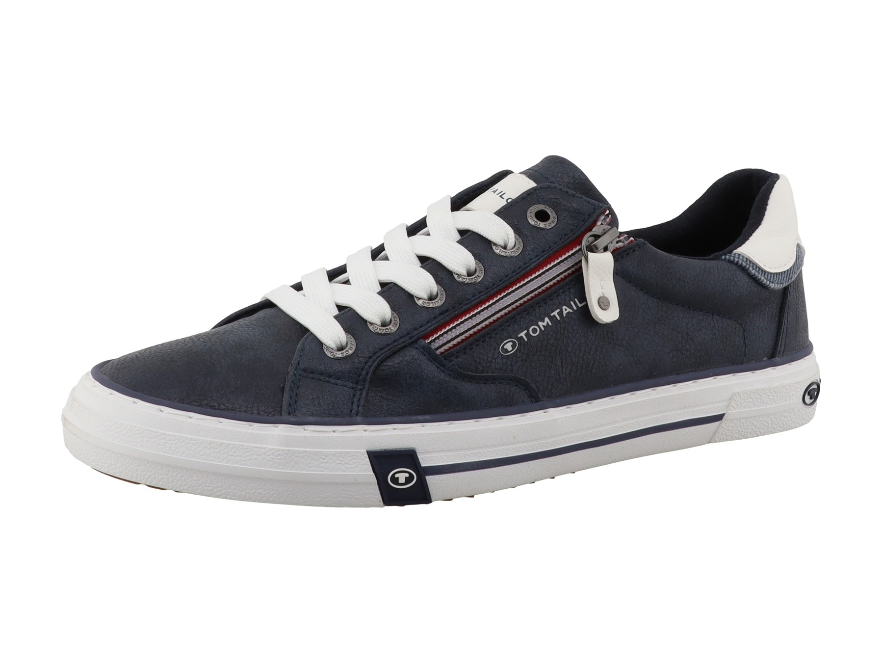 TOM TAILOR Sneaker  Freizeitschuh, Halbschuh, Schnürschuh mit Außen-Reißverschluss