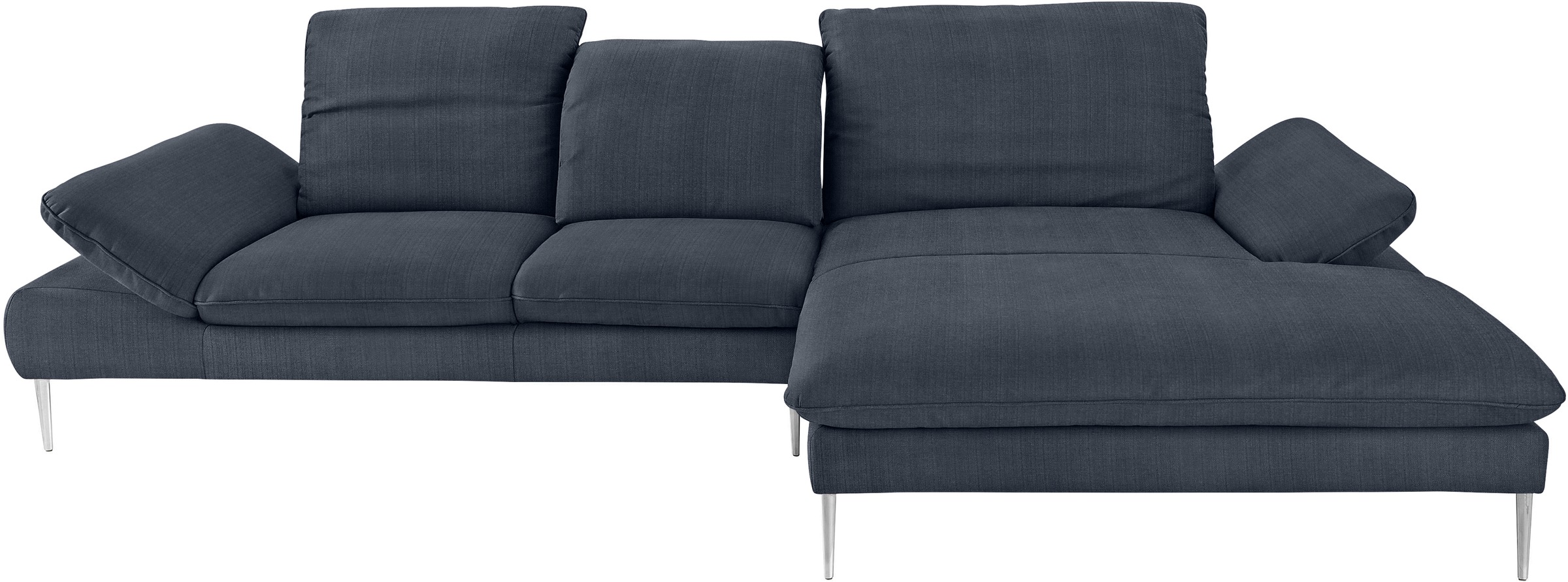 W.SCHILLIG Ecksofa »enjoy&MORE, Designsofa, bequem, zeitlos und elegant, L-Form«, mit Sitztiefenverstellung, Füße Chrom glänzend, Breite 340 cm