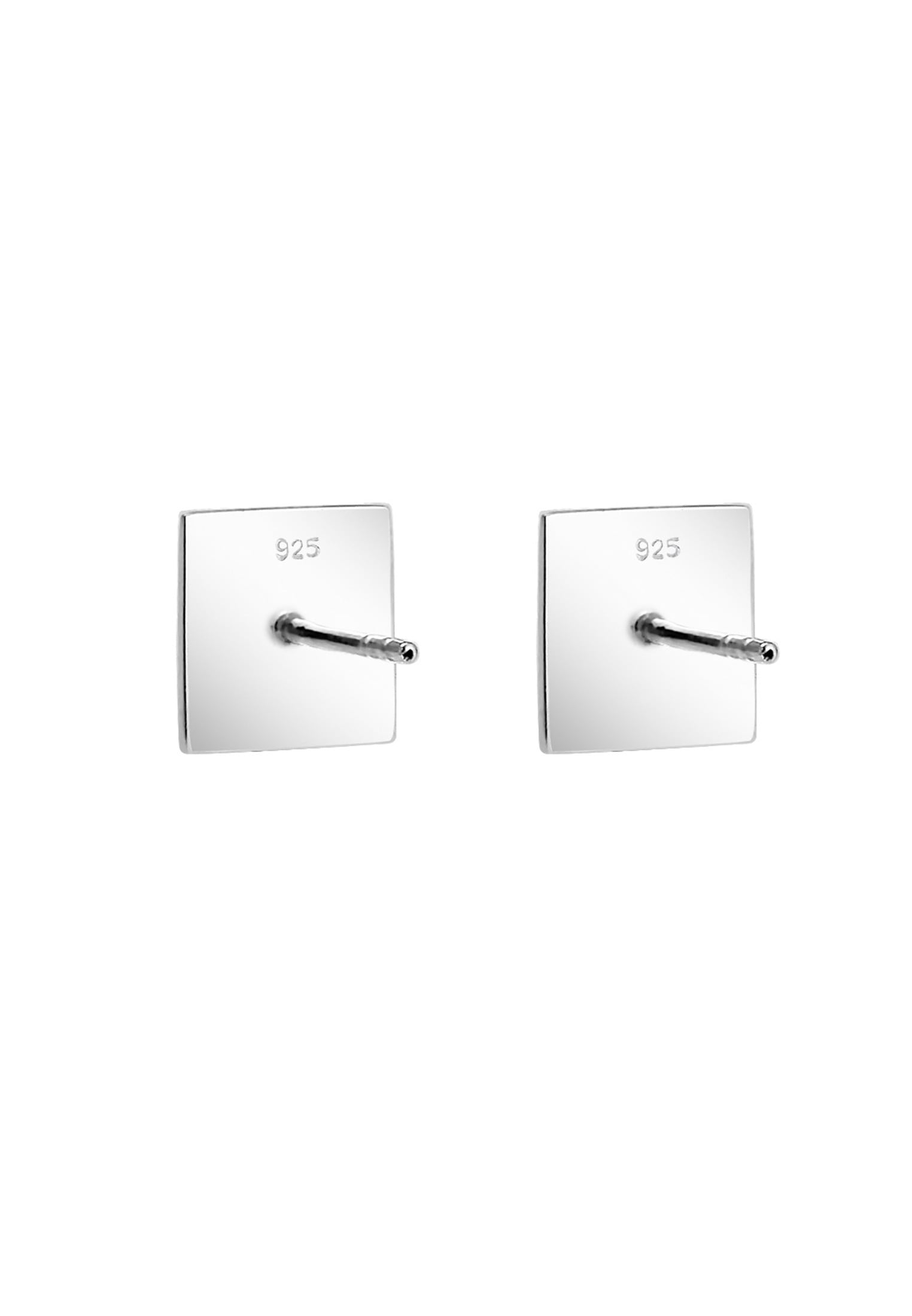 Elli Paar Ohrstecker »Ohrringe Viereck Geo Minimal Trend Matt 925 Silber Angolare«