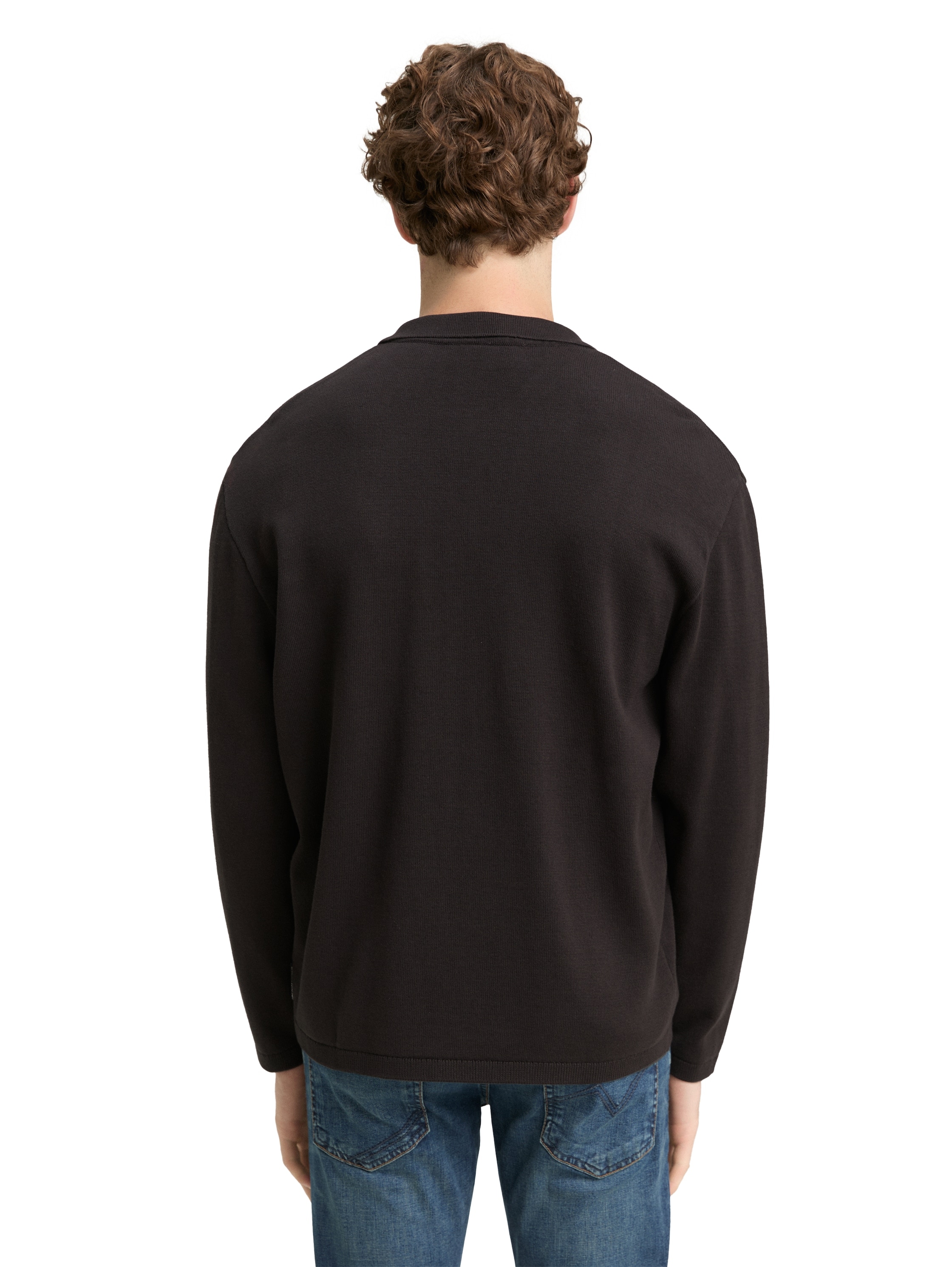 TOM TAILOR Denim Strickpullover mit Reißverschluss