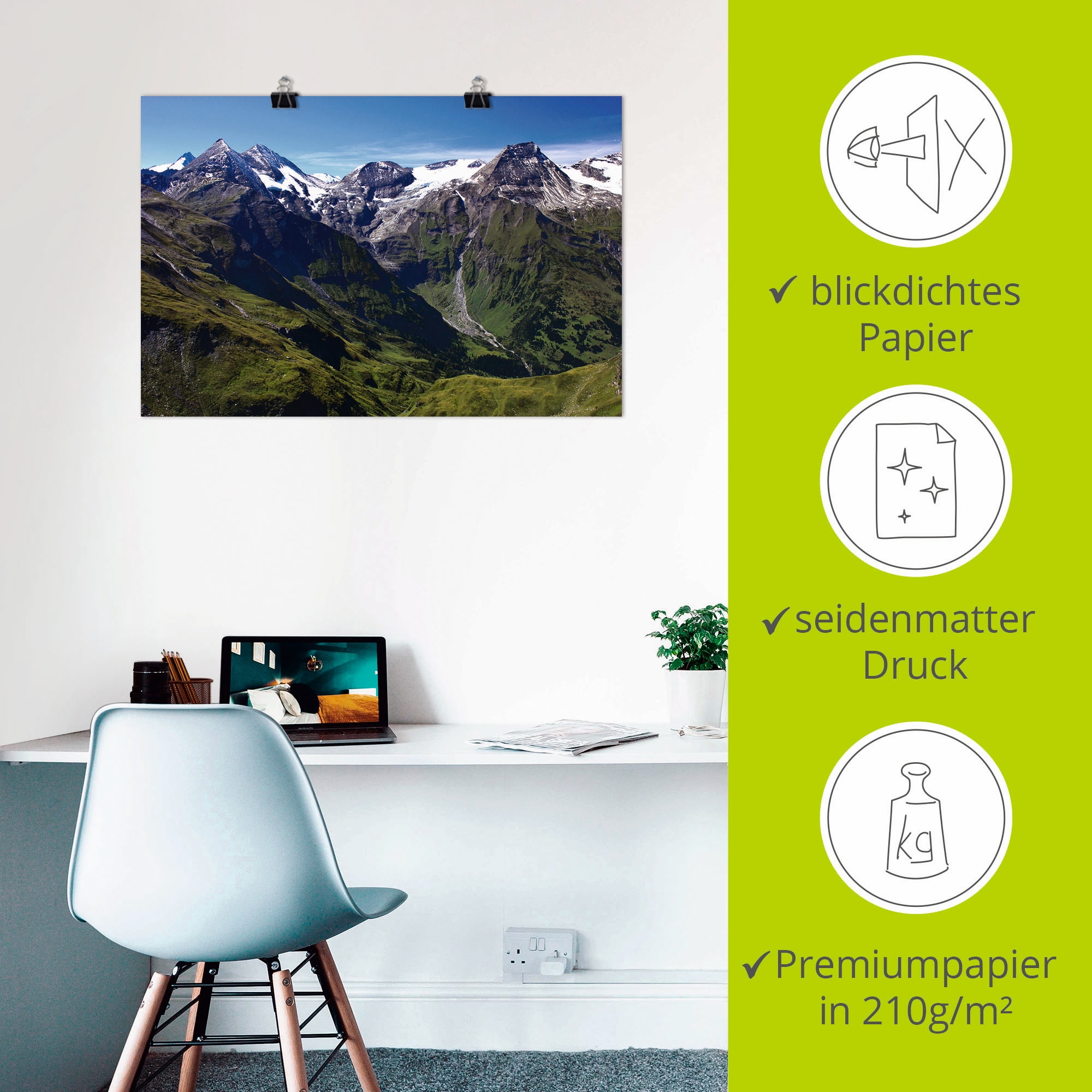 Artland Wandbild »Berge rund um den Großglockner« Berge 1 Stk. tlg. als Leinwandbild, Poster in verschied. Größen