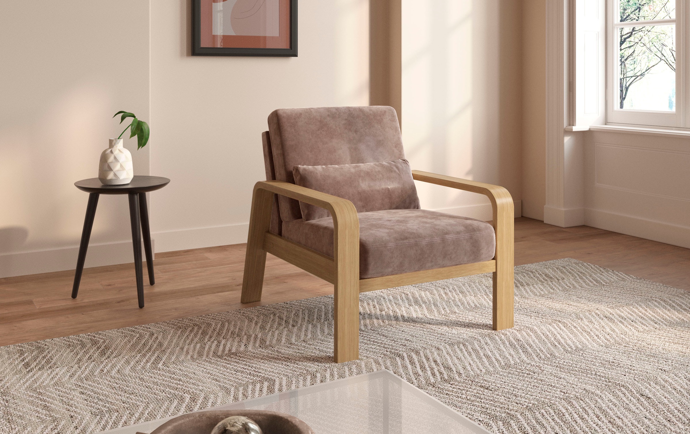 sit&more Sessel »Kolding«, Armlehnen aus Buchenholz in natur, verschiedene Bezüge und Farben