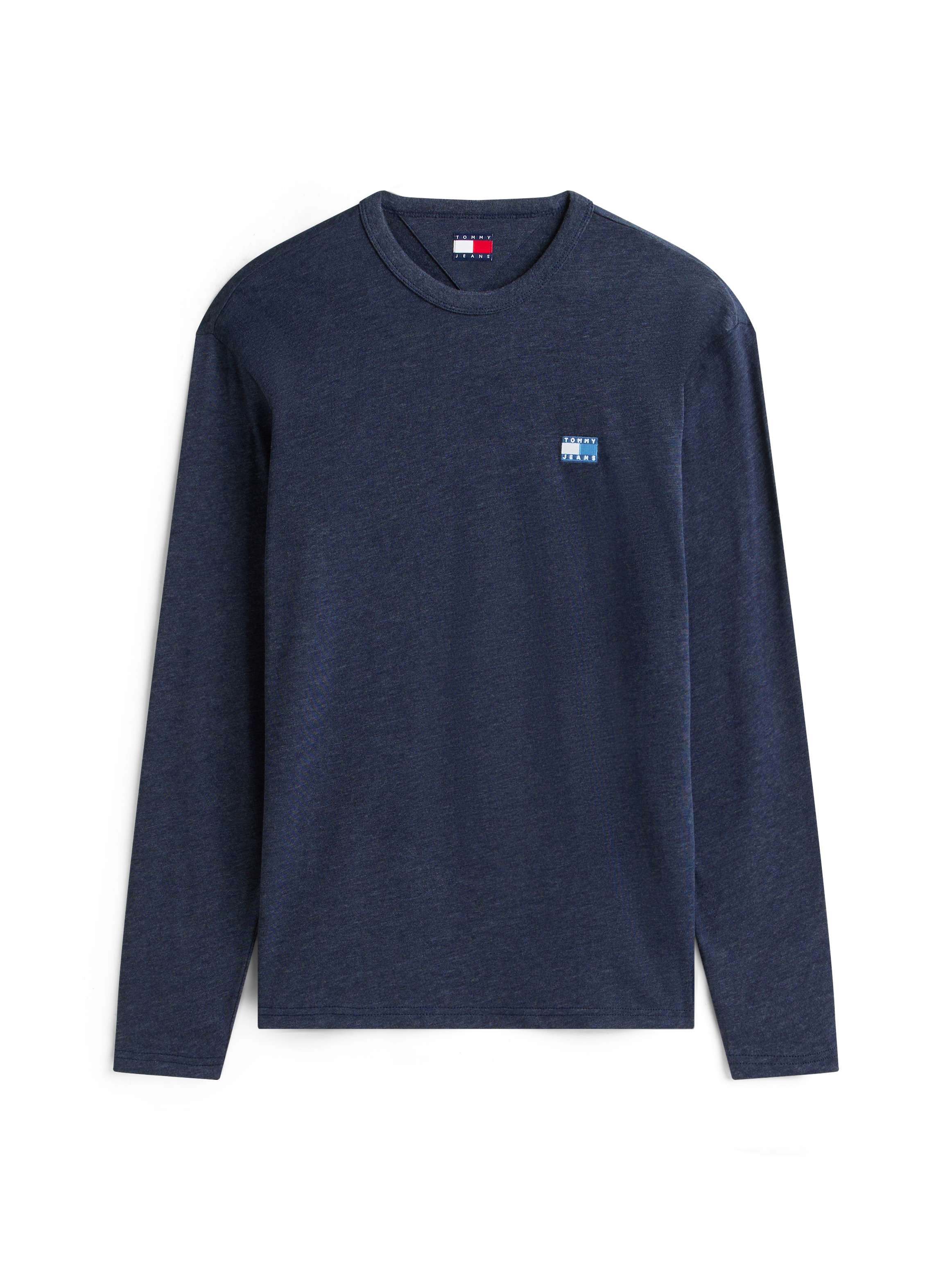 Tommy Jeans Langarmshirt »TJM REG BADGE« Jersey, Rundhals, meliert, regular fit