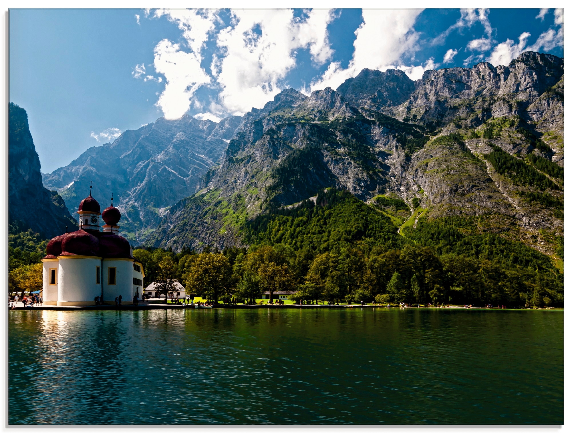 Glasbild »St. Bartholomä Königssee I«, Berge, (1 St.), in verschiedenen Größen