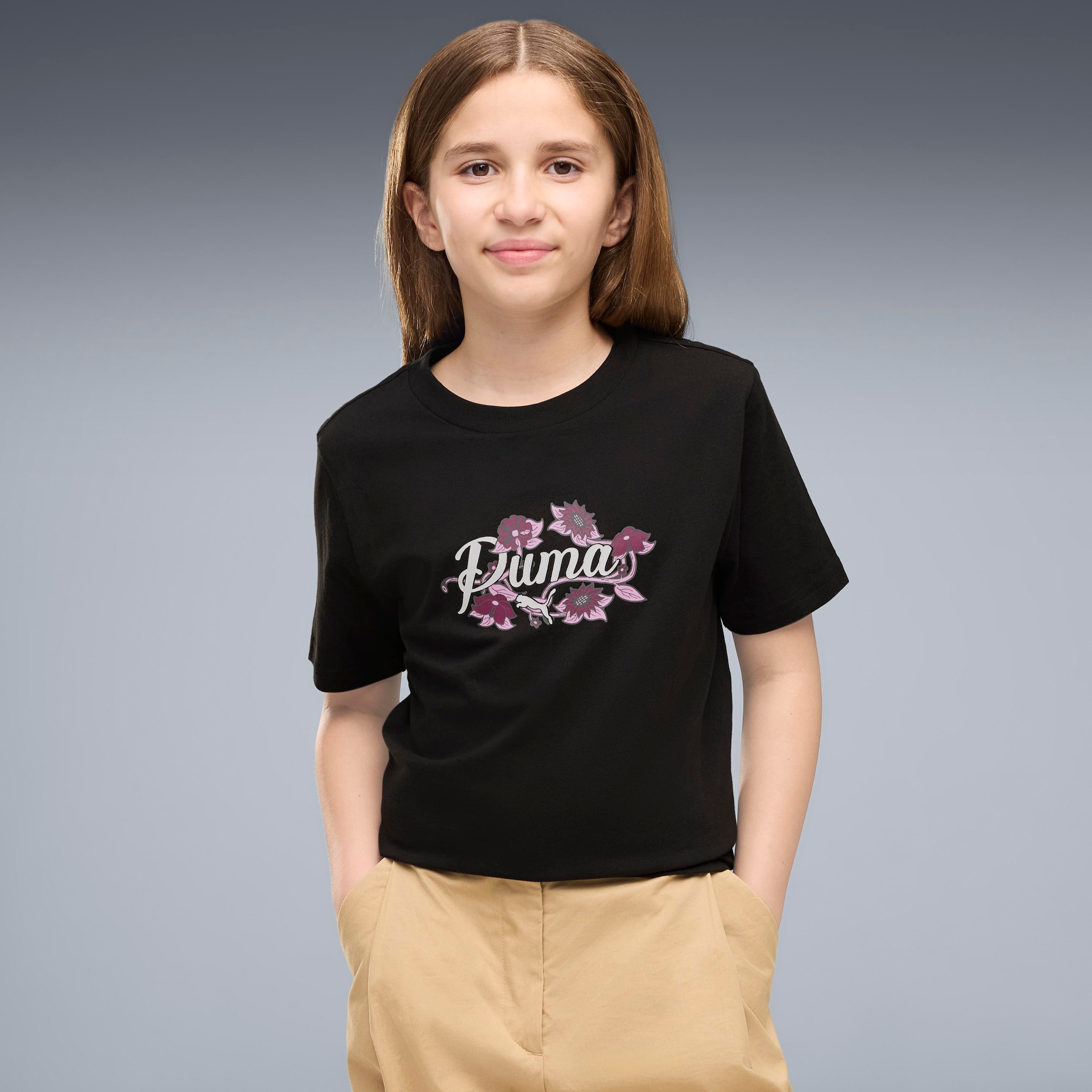 PUMA T-Shirt »ESS NATURE 20 GRAPHIC TEE G« Regular Fit, Kurzarm, sportlicher Stil, für Jugendliche