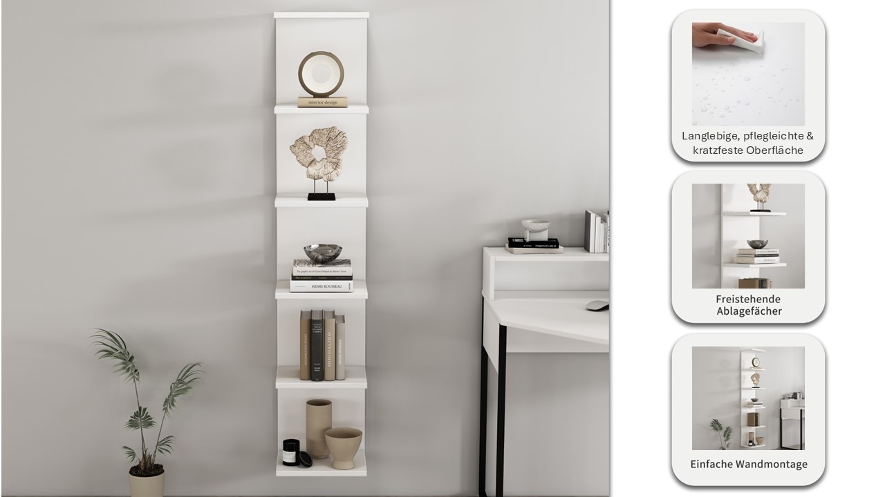 OTTO home Wandregal »Moid« dekorativer Stauraum, Wandmontage