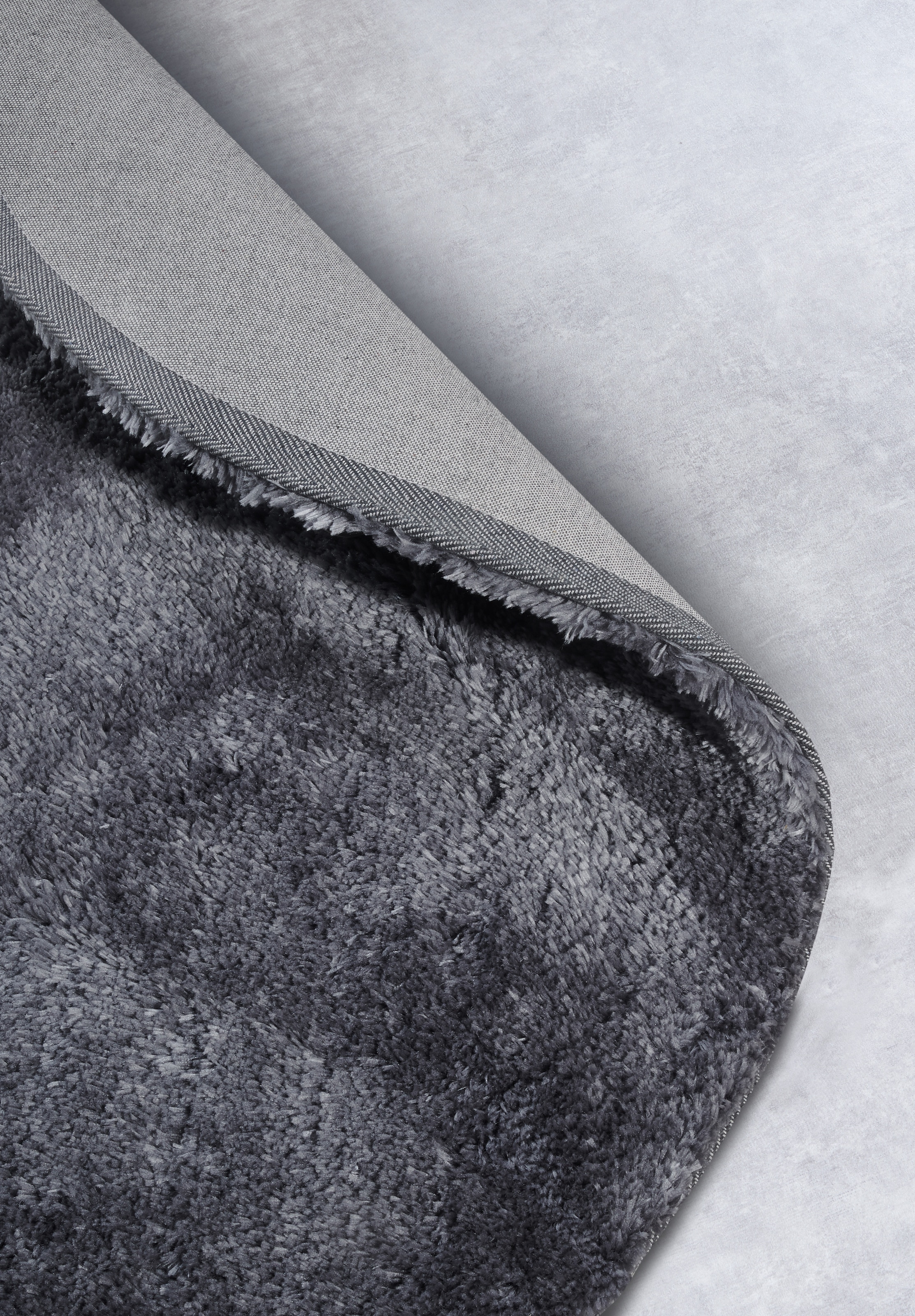HANSE Home Hochflor-Teppich »Olaf«, rund, 38 mm Höhe, Langflor, Shaggy, einfarbig, flauschig, weich, glänzend, modern, uni