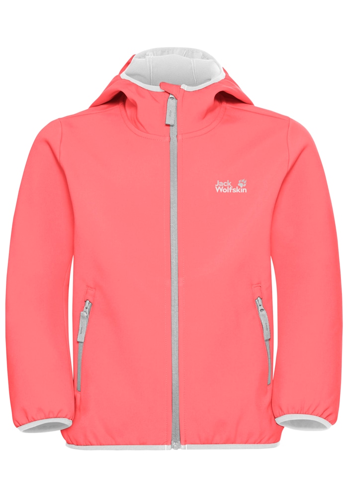 Jack Wolfskin Softshelljacke »FOURWINDS JACKET KIDS« mit Kapuze mit Kapuze, wasserabweisend, windabweisend, atmungsaktiv