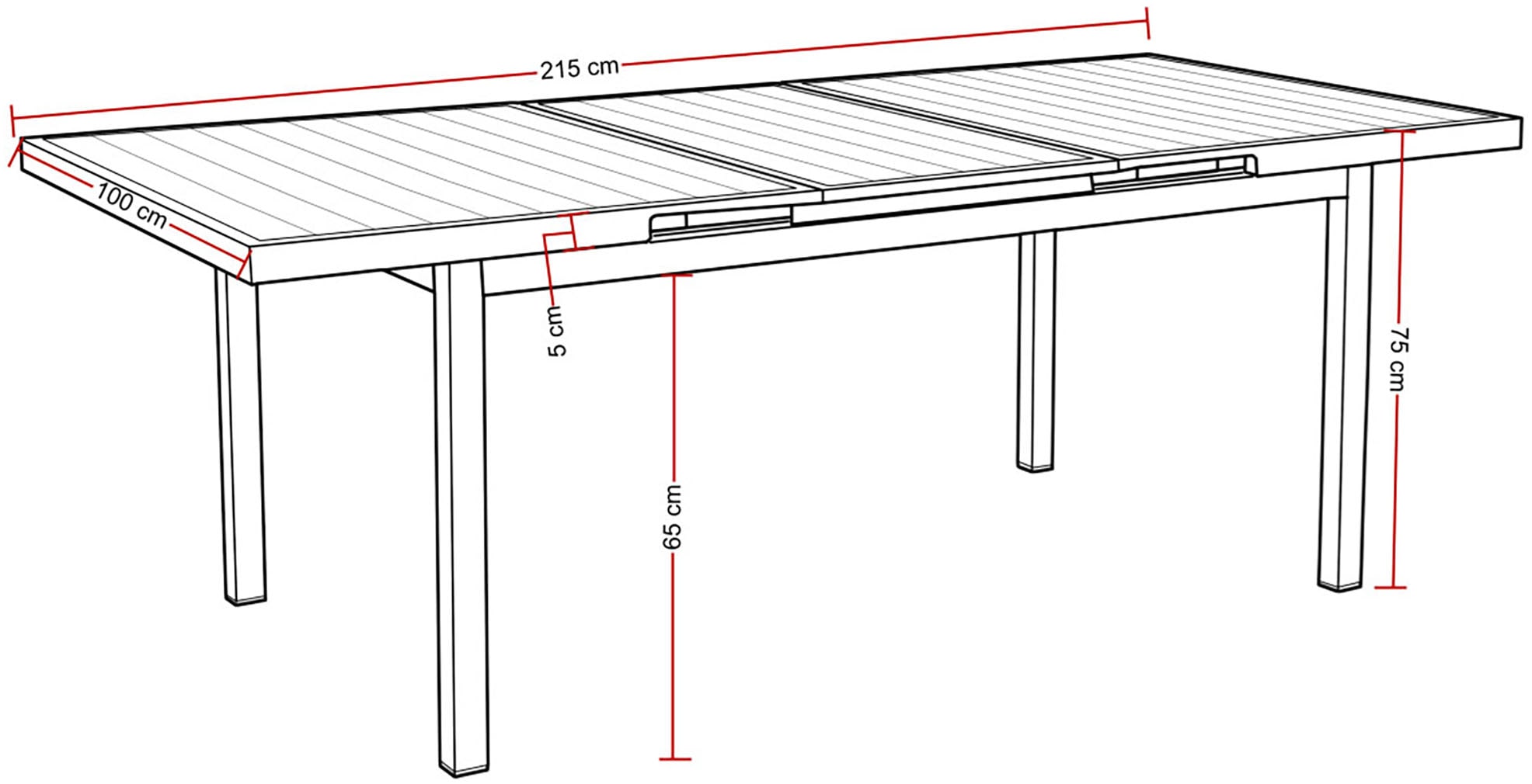 Destiny Garten-Essgruppe »MOLINO IMOLA Essgruppe 4 Se + Tisch 165/215x100cm, grau« Set,  Tisch ausziehbar