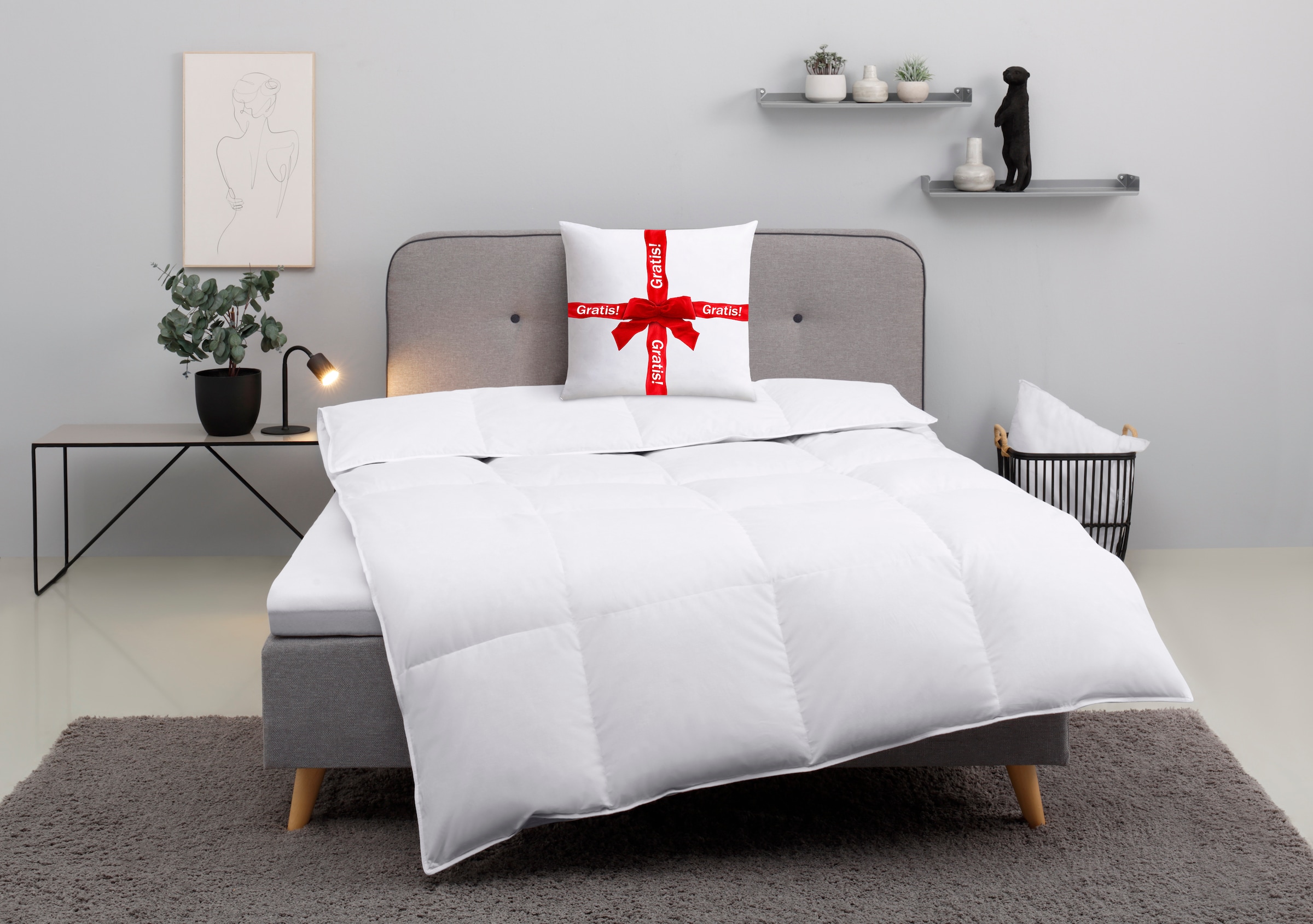 OTTO home "Cavanelle, Bettdecke in 135x200 cm & 155x220 cm" normal Füllung 80% Daunen & 20% Federn 1 Stk. tlg. Bettdecken, Sommer, Winter, Decke, Made in Germany, Downpass