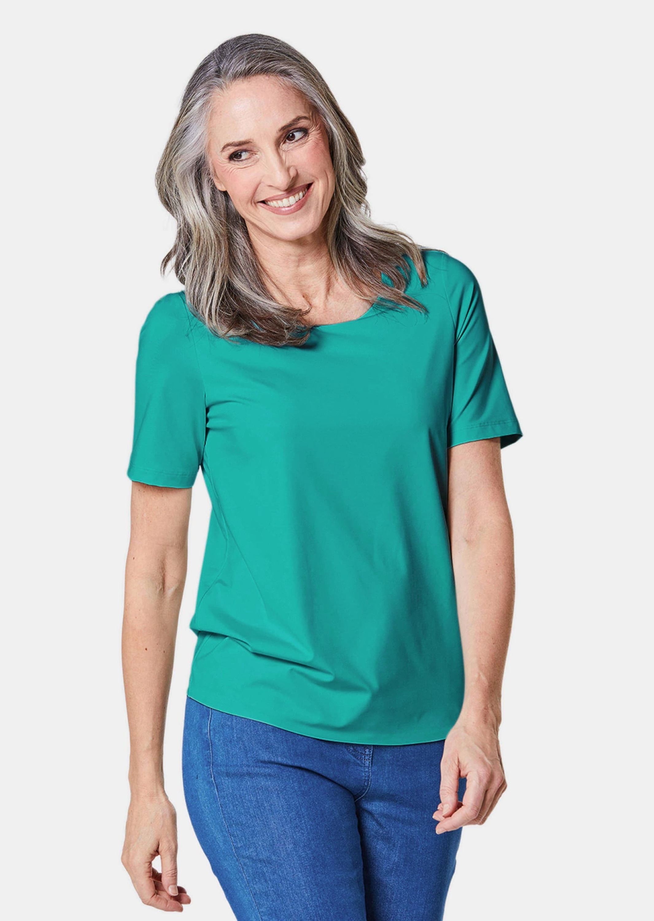 GOLDNER Langarm-Poloshirt »Shirt Gepflegtes Shirt in formstabiler Ware«